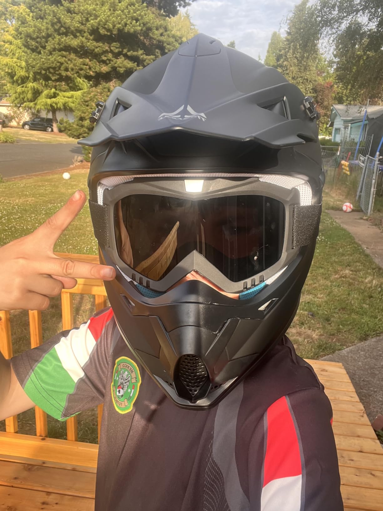 TRIANGLE Adult Dirt Bike Helmet Full Face Motocross Helmets DOT Certified customer photo 2