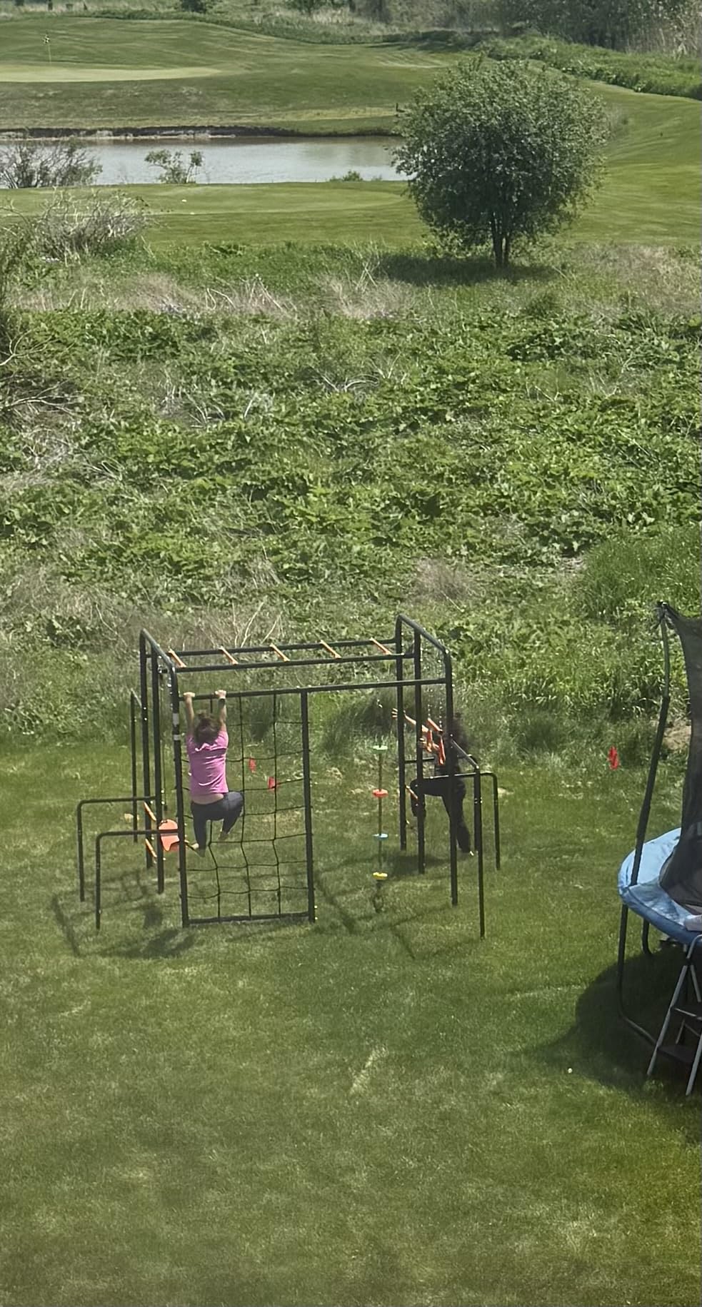 Hapfan 6-in-1 Outdoor Jungle Gym with Monkey Bars, Swing Sets for Backyard customer photo 1