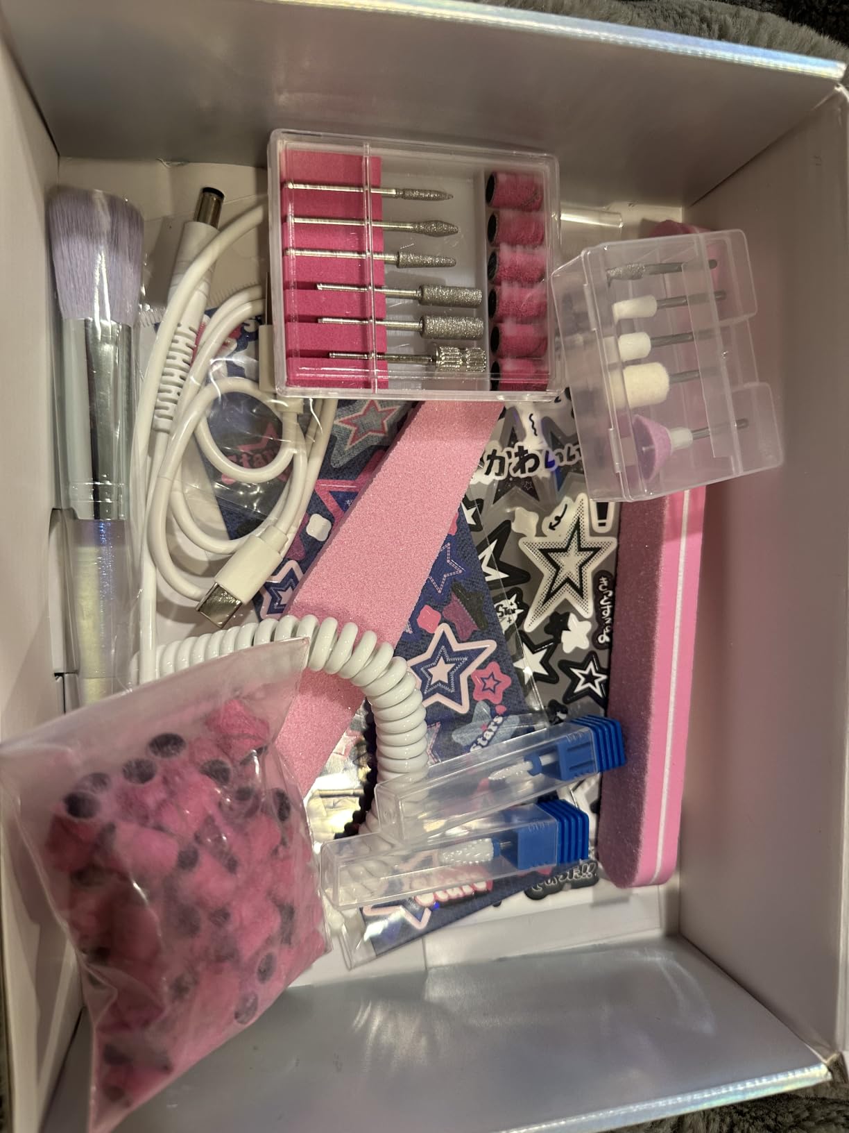 SAVILAND Nail Drill Professional 40000RPM 30S Fast Removal for Acrylic Nail | Low noise running, 4000mAh battery Long-Lasting, Complete drill bit set, Salon&mobile tech use, LCD display, Gradient Purple customer photo 2