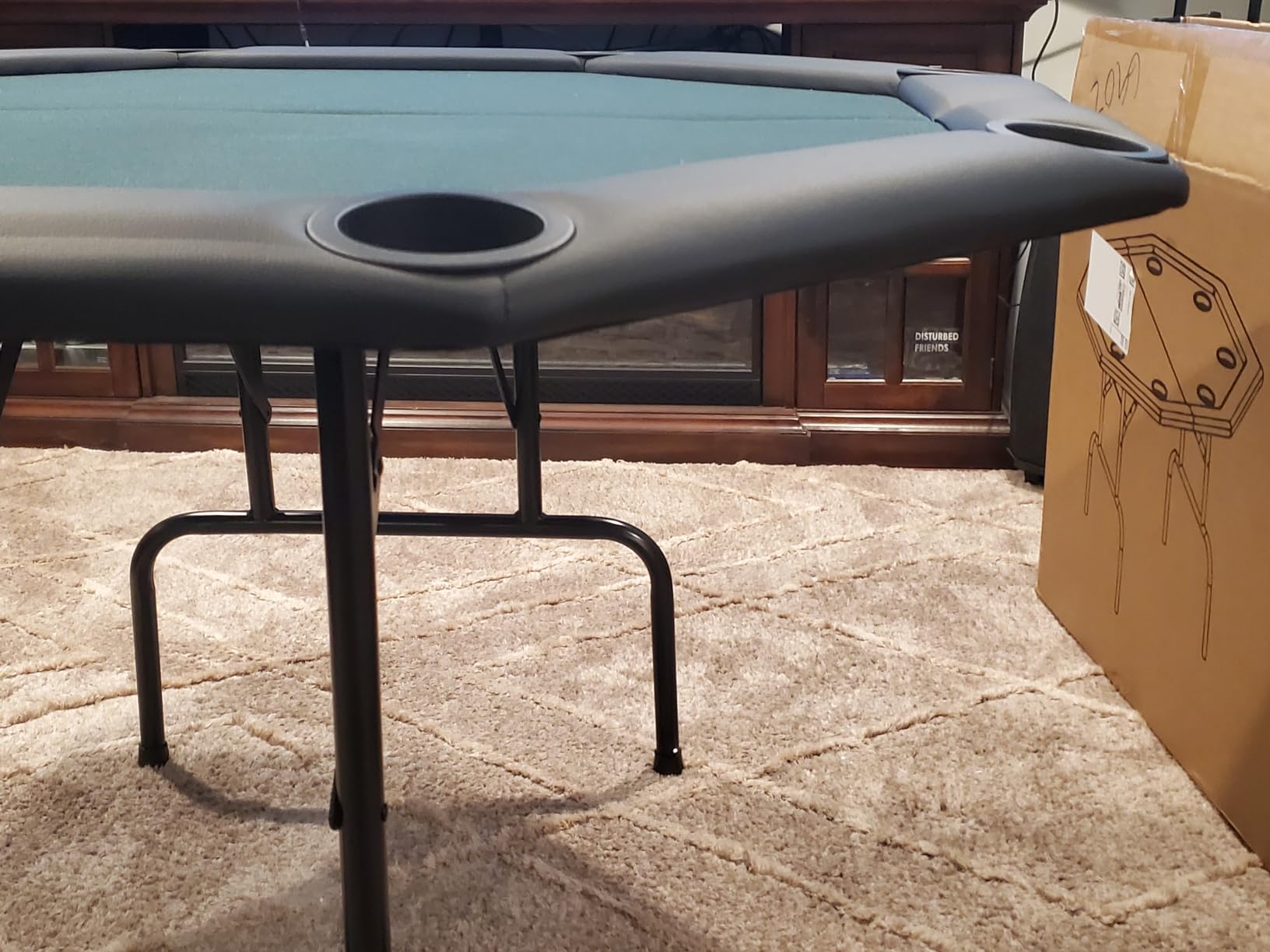 Poker Table Foldable Texas Holdem Folding Table Portable Casino Card Game customer photo 2