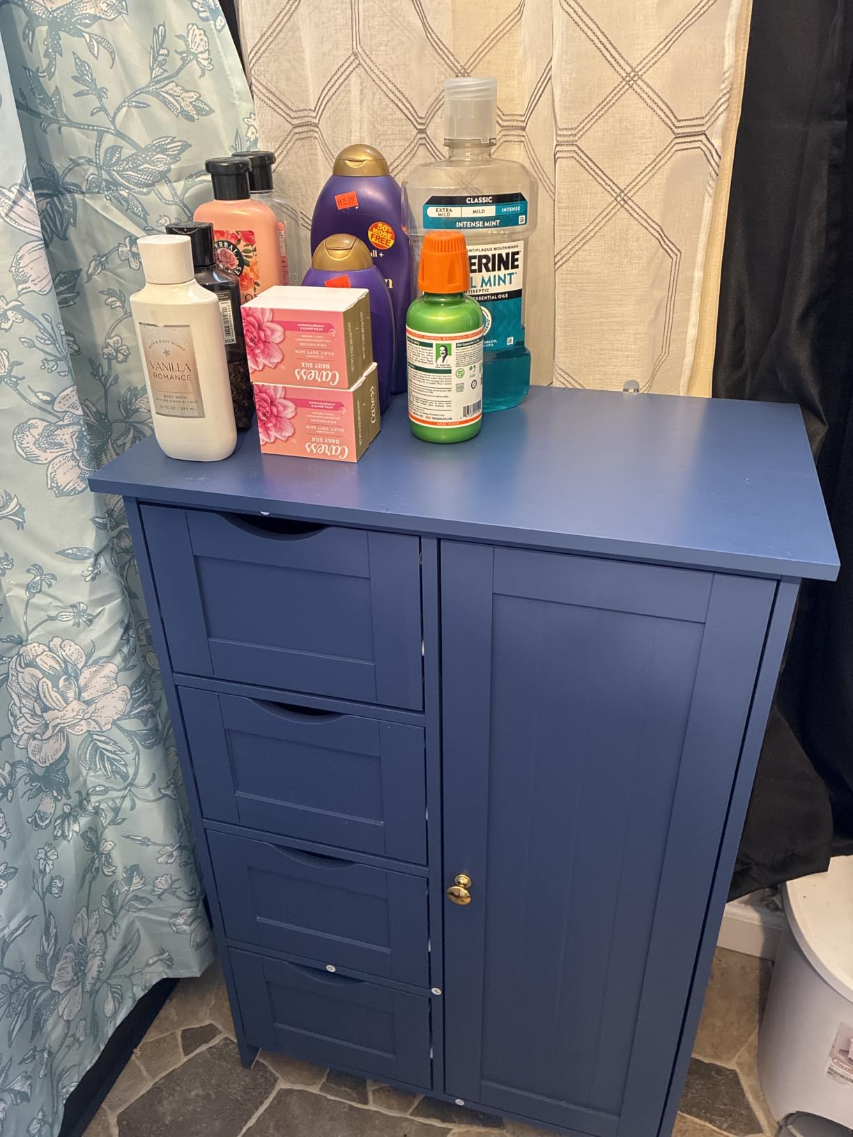 VASAGLE Floor Storage Cabinet, 2 Adjustable Shelves, 4 Doors,42.7