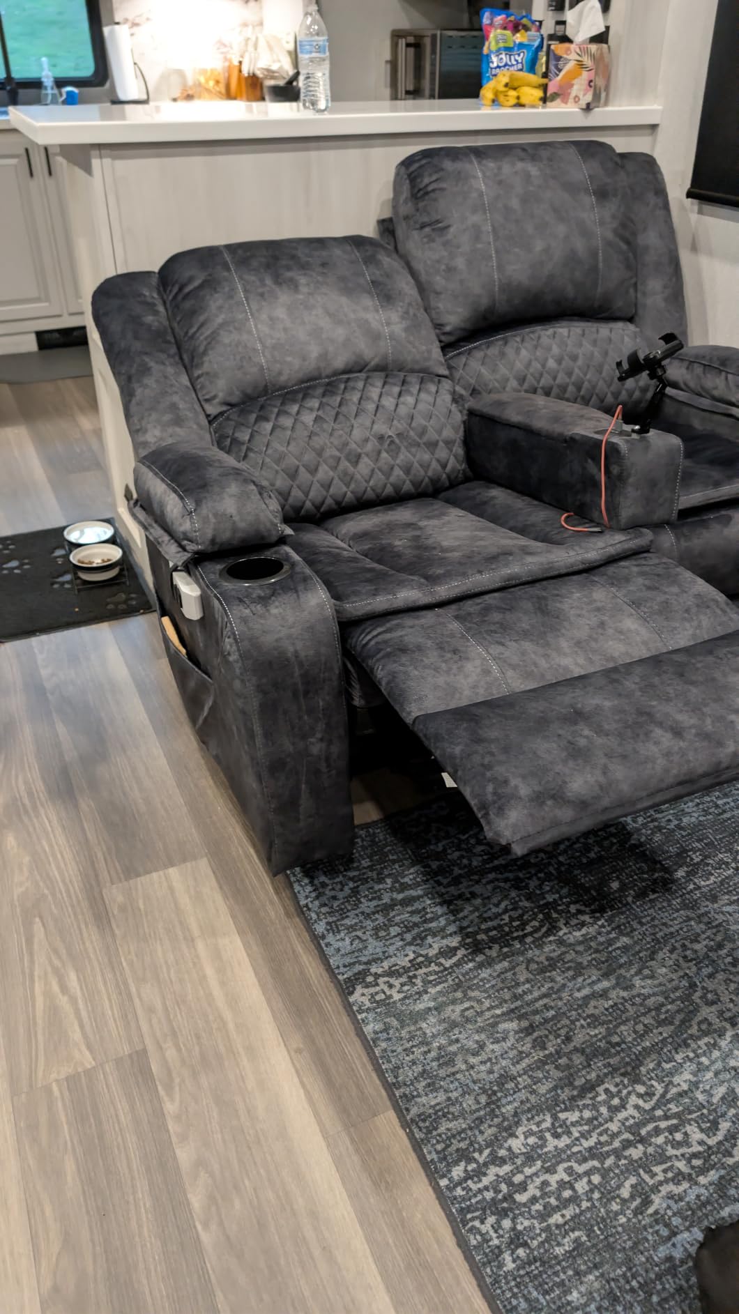 Power 3 Setaer Recliner Sofa, Wall Hugger Loveseat Recliner (PU, Brown) customer photo 1