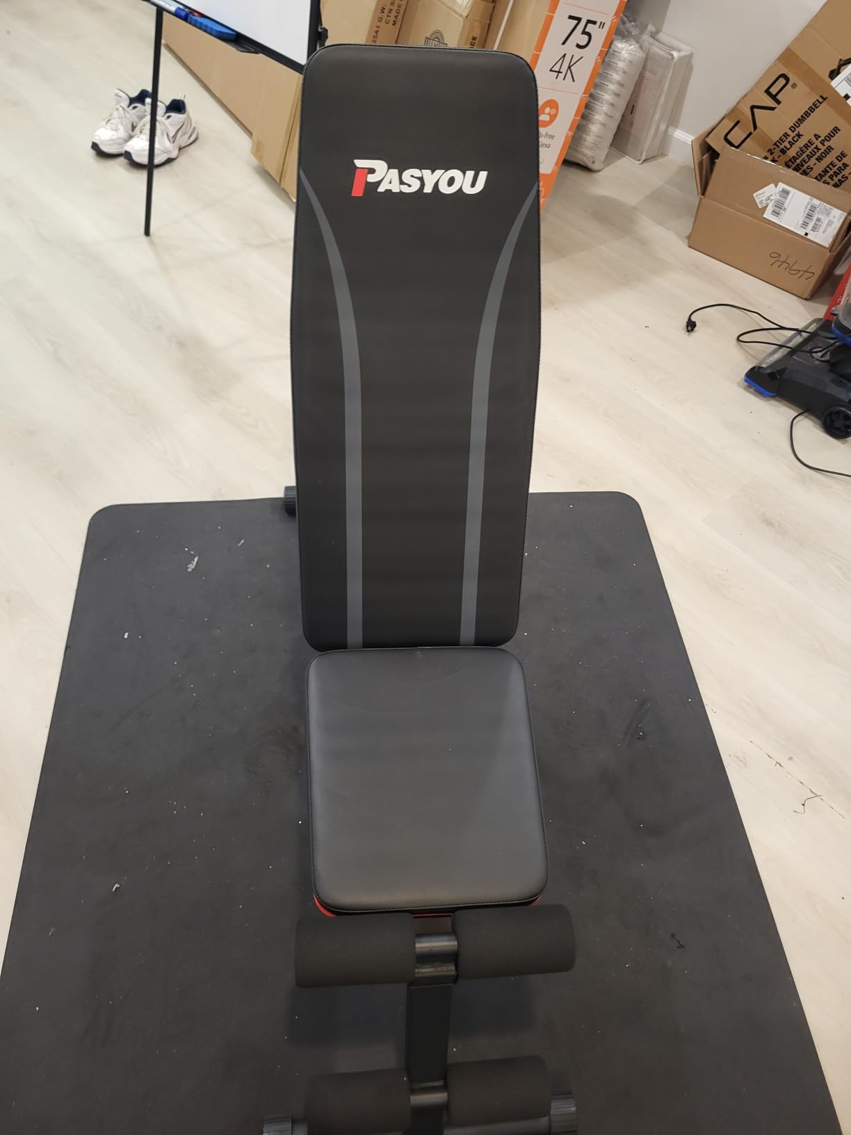 PASYOU Adjustable Weight Bench, Foldable, Incline Decline Flat, 660LBS, 95% Pre-Assembled, Compact Workout Bench customer photo 1