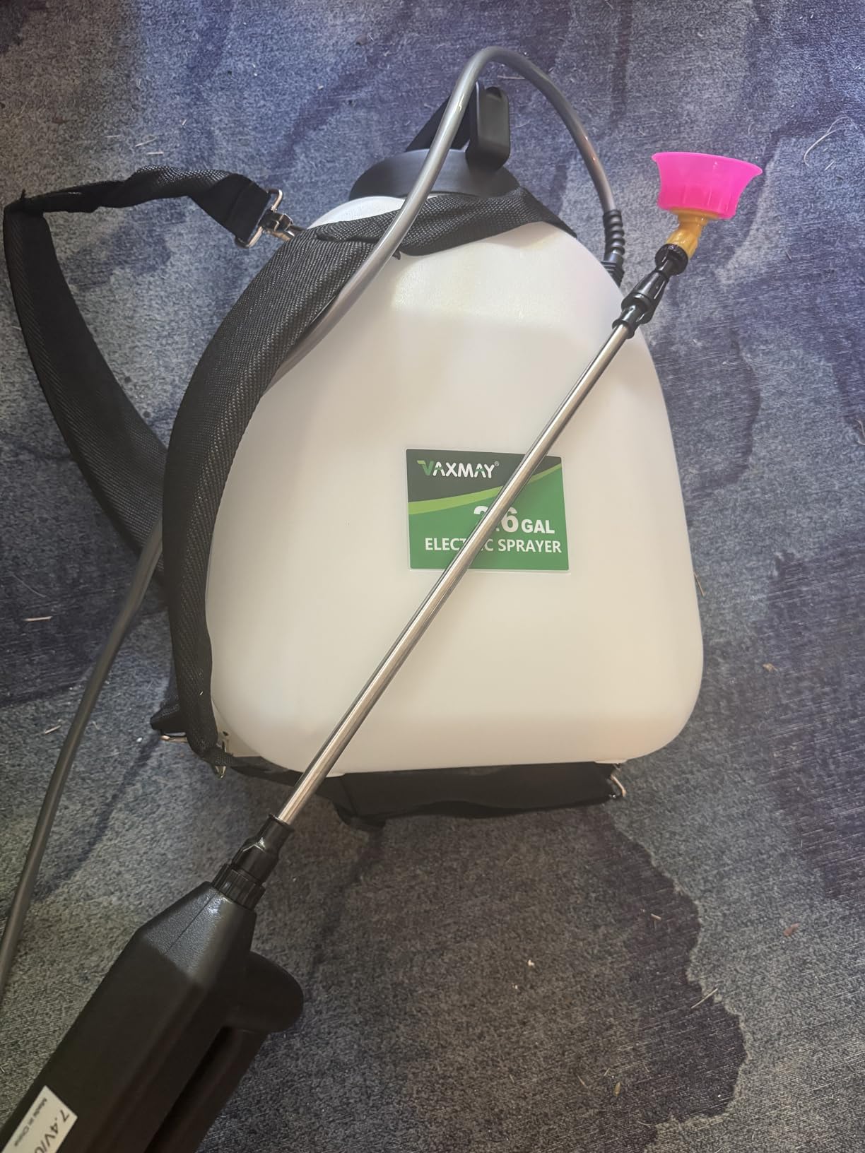 Battery Powered Sprayer 2.6 Gallon, Backpack Sprayer with 3 Adjustable Forces, Battery Indicator, 5 Mist Nozzles, 41