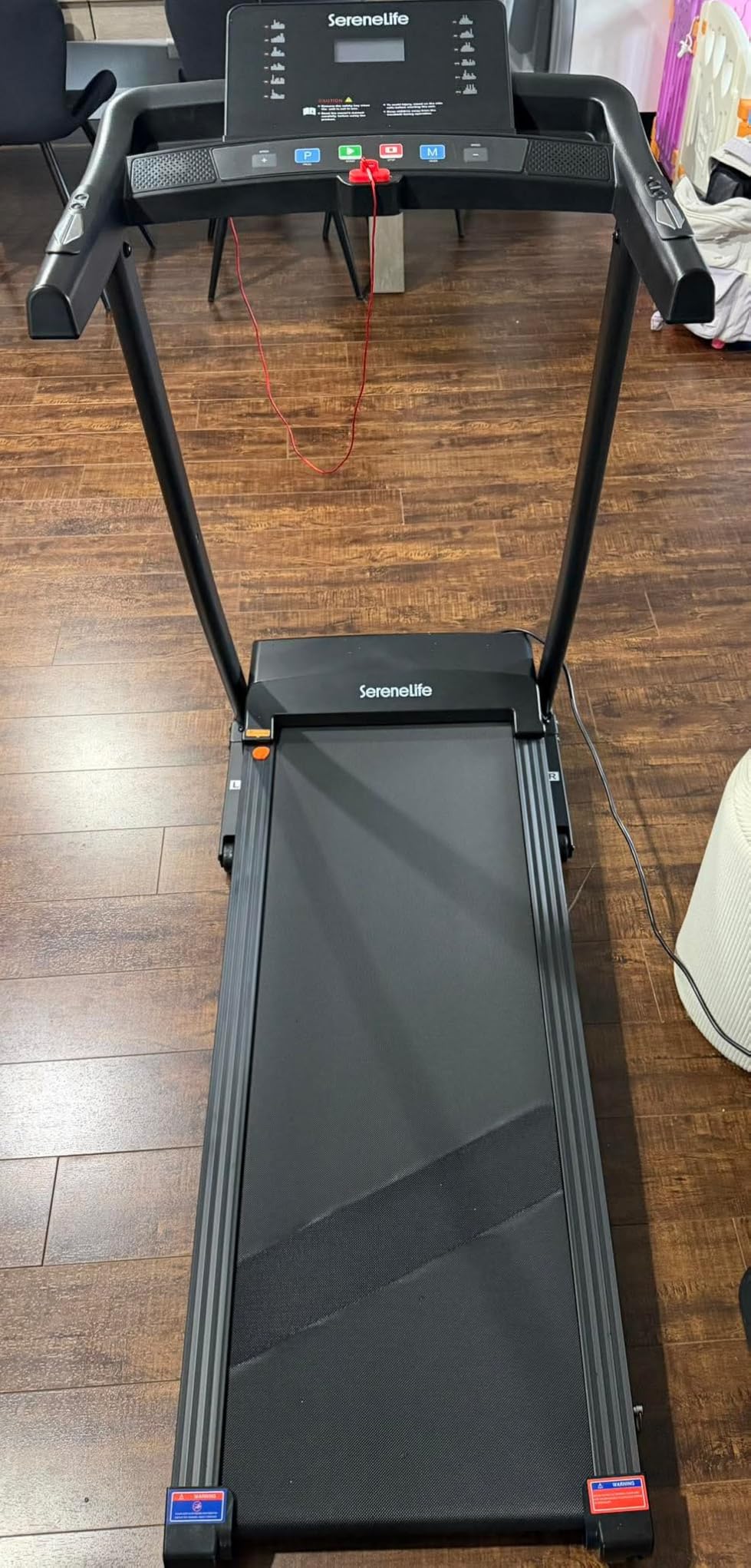 SereneLife Treadmill with Incline & Handle Bars | Compact Portable Walking Pad & Treadmill for Home/Apartment | Wide Running Belt 40 x 16 inches | Includes Workout Trainer Program with Bluetooth App customer photo 2
