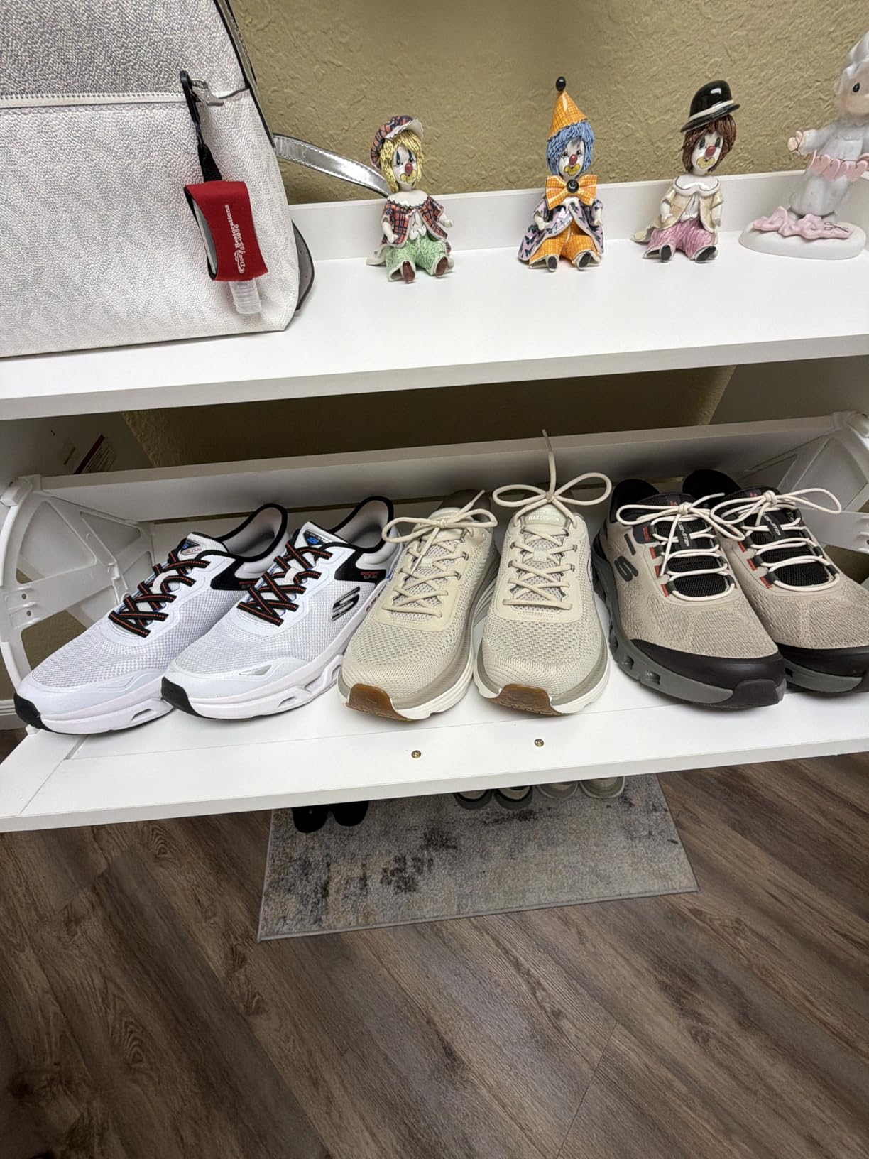 GRUSIGN Shoe Cabinet, Shoe Storage Cabinet with 2 Flip Drawers & Adjustable Shelf, Space-Saving Shoe Organizer – Holds 16+ Pairs, Narrow Shoe Cabinet Storage for Entryway/Hallway（White） customer photo 2