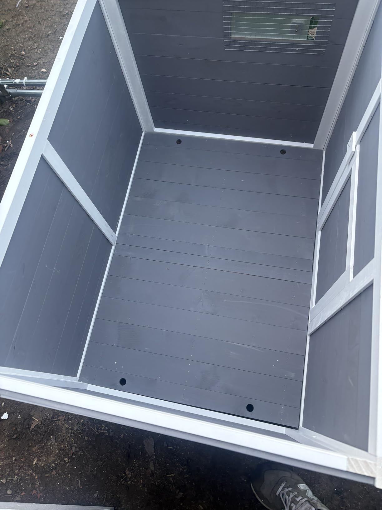 PawHut Duck Coop with Openable Roof, Ramp for Poultry Small Animals, Gray customer photo 2