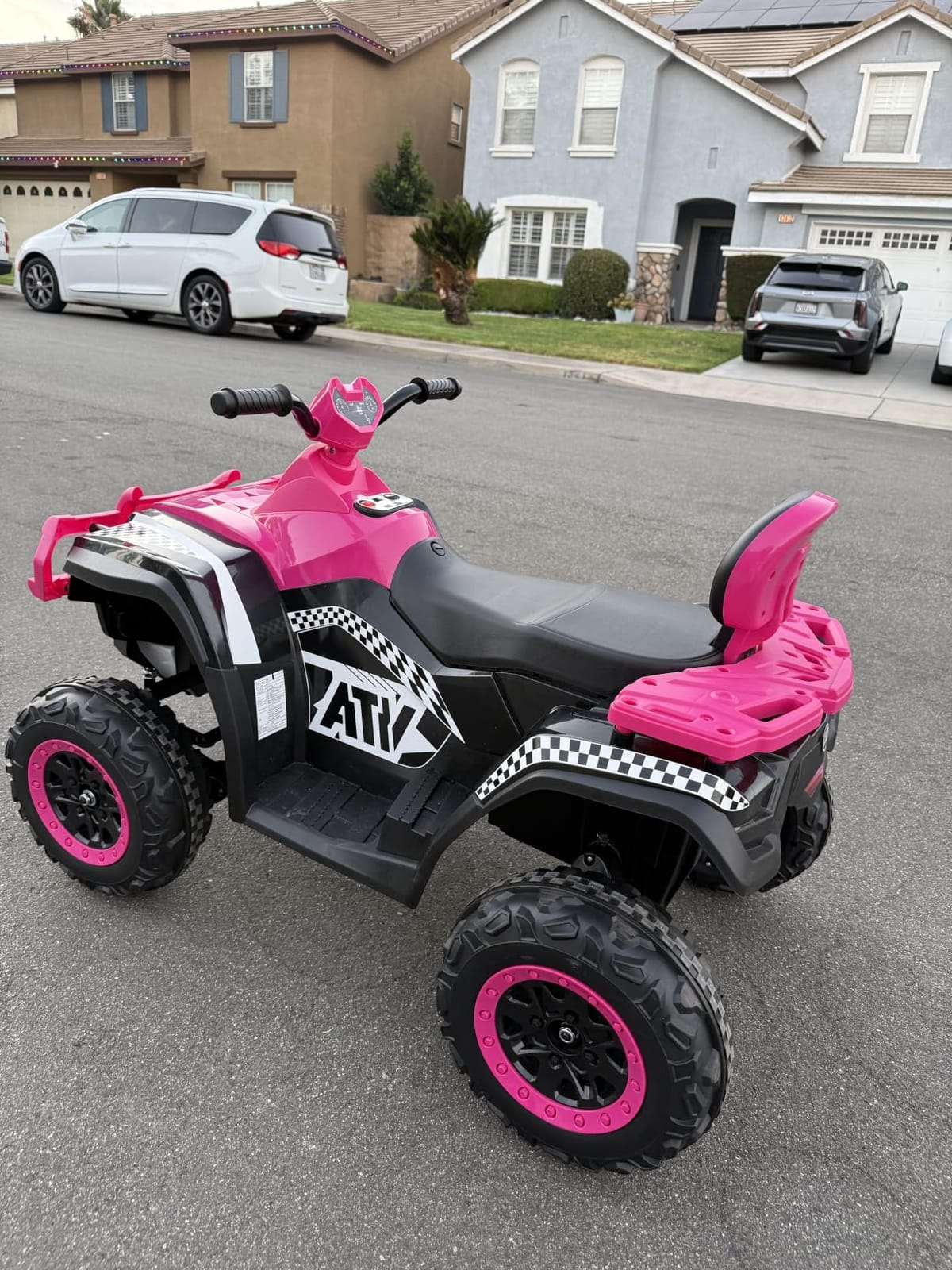 ELEMARA 24V 2 Seater Ride on ATV for Big Kids,4WD Off-Road 4 Wheeler Ride on Car,400W Motor with 5mph Max Speed,w/Bluetooth,LED Lights,Boys & Girls Ride on,Electric Car to Kids, Kids Quad Bike,Black customer photo 1