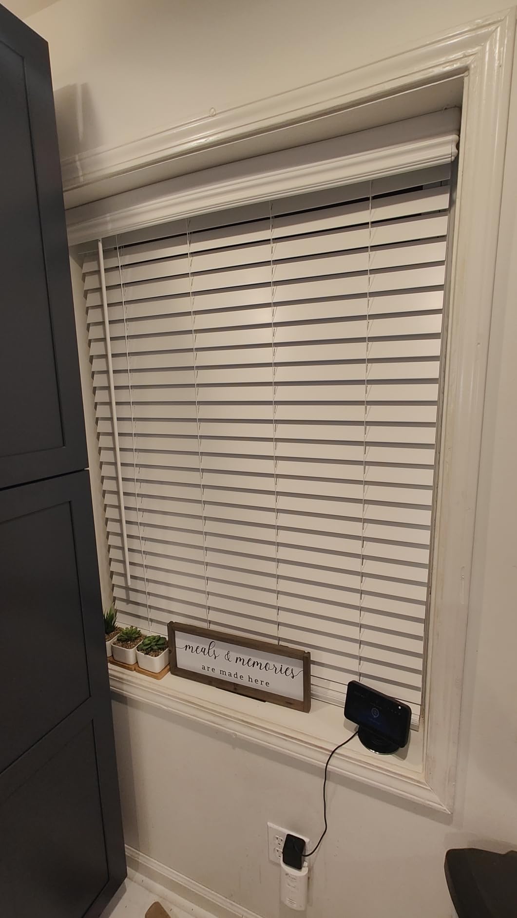 AOSKY 2 Inch Cordless Faux Wood Blinds, Indoor Window Shades, 34