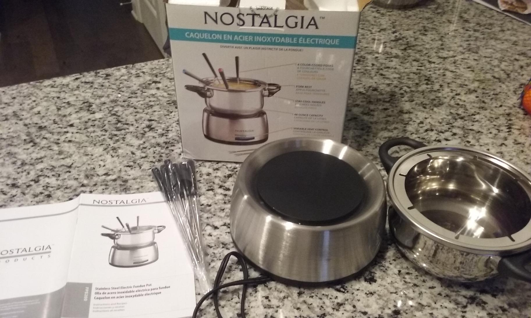 Nostalgia 8-Cup Electric Fondue Pot Set for Cheese & Chocolate - 8 Color-Coded Forks, Temperature Control - Kitchen Gadgets and Appliances for Hors d'Oeuvres and More - Aqua customer photo 2