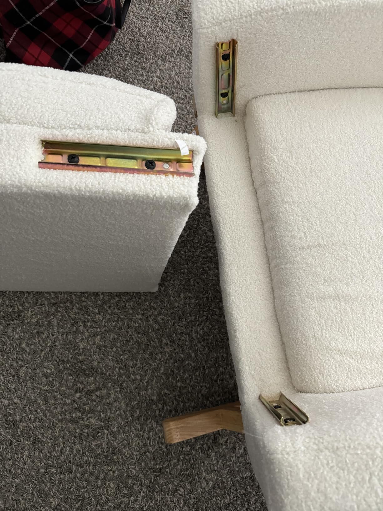 HCHAIRH Rocking Chair Nursery, Boucle Teddy Nursing Rocking Chairs, Upholstered Nursery Glider Rocker for Mom Nursery Morden Accent Rocking Chair with Side Pocket for Living Room,Bedroom, Light Green customer photo 2