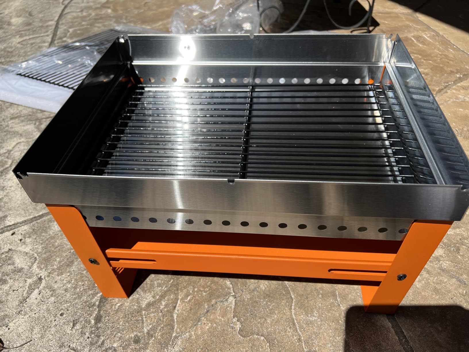 Portable Foldable Charcoal Grill, Small Tabletop Hibachi, Camping BBQ Grill customer photo 1