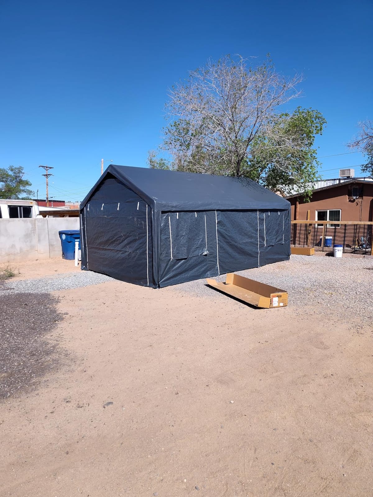 10x20 FT Heavy-Duty Design Carport,Portable Garage Canopy,Carport Canopy with Side-Opening Removable Door & Roll-Up Window,Portable Car Port for Car, Truck, Boat, Black/Gray customer photo 2
