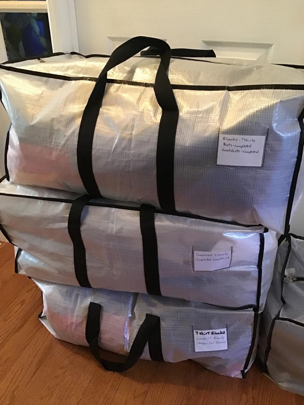 HOMESURE Supports 200lbs Heavy Duty Moving Bags - Strong Zipper & Wrap-Around Handles - Water-Resistant Storage Totes, Durable Alternative to Moving Boxes - 12 Pack - Black customer photo 2
