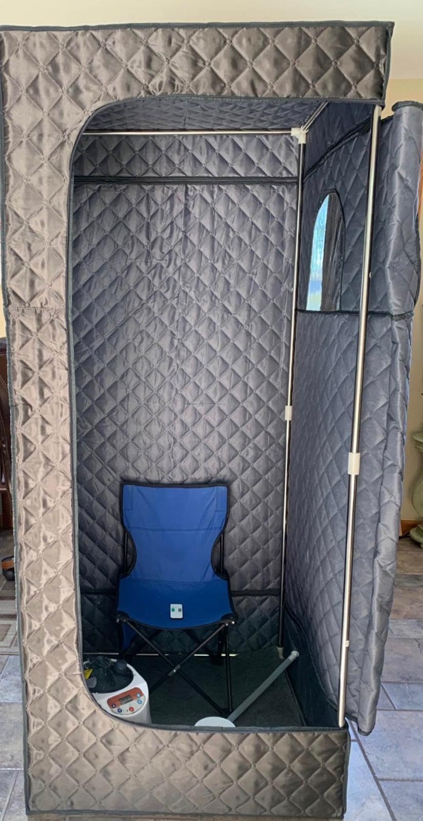 X-Vcak Upgraded 2 Person Sauna, Portable Sauna with 5 Layer Waterproof, Portable Steam Sauna Tent with 2 Steamers, 2 Folding Chair, 71”x 49”x 36