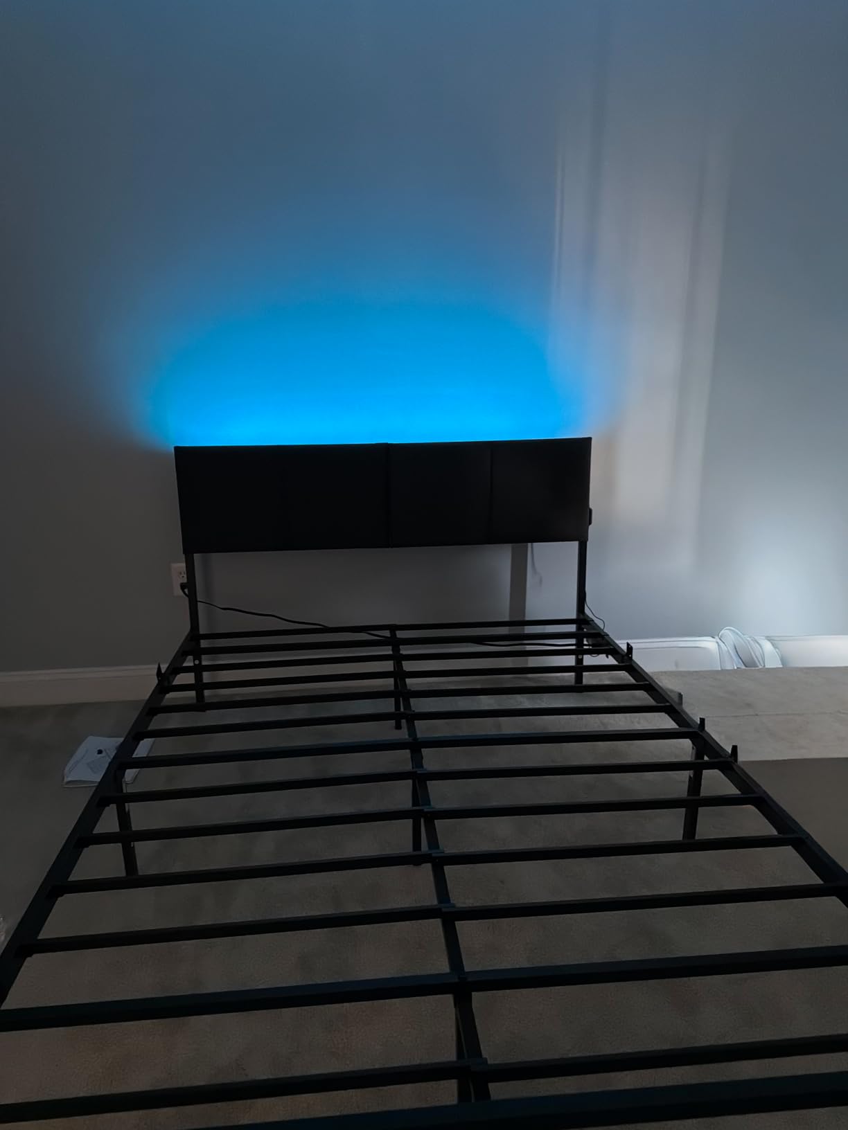Furnulem Queen Bed Frame with Upholstered Headboard and 2 Storage Drawers customer photo 2