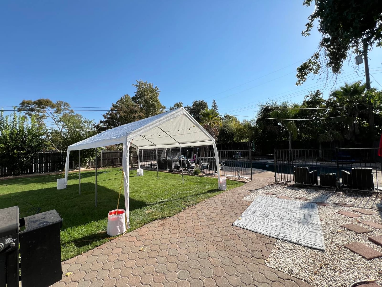 JY QAQA Carport, 12x20 FT Heavy Duty Carport with Removable Side Walls and Doors, Portable Garage with Roll-Up Window and Sandbags, Car Canopy with All-Season Tarp for Cars, Trucks, Boats, Grey customer photo 2
