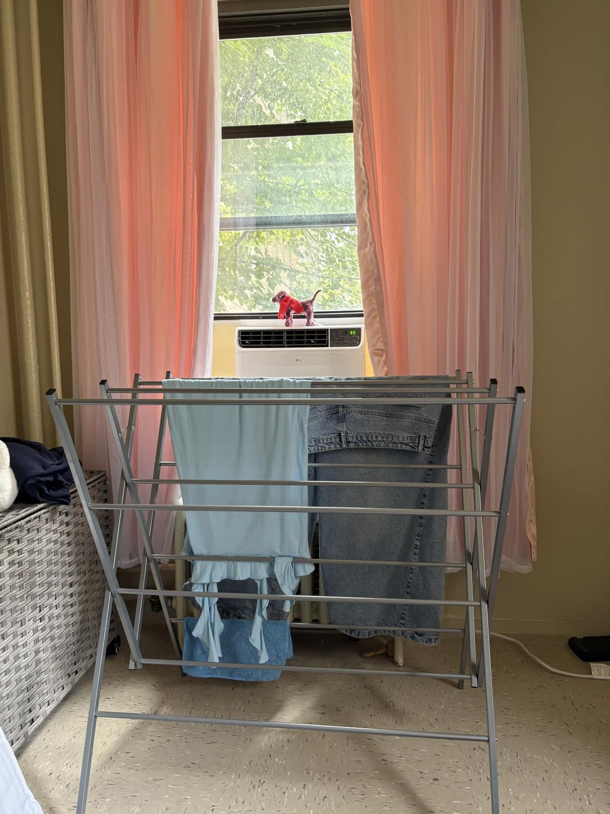 Whitmor Drying Rack Clothing, Foldable Clothes Drying Rack for Laundry, 12 Metal Bars for Hanging Clothes, Indoor & Outdoor Use, 36.2
