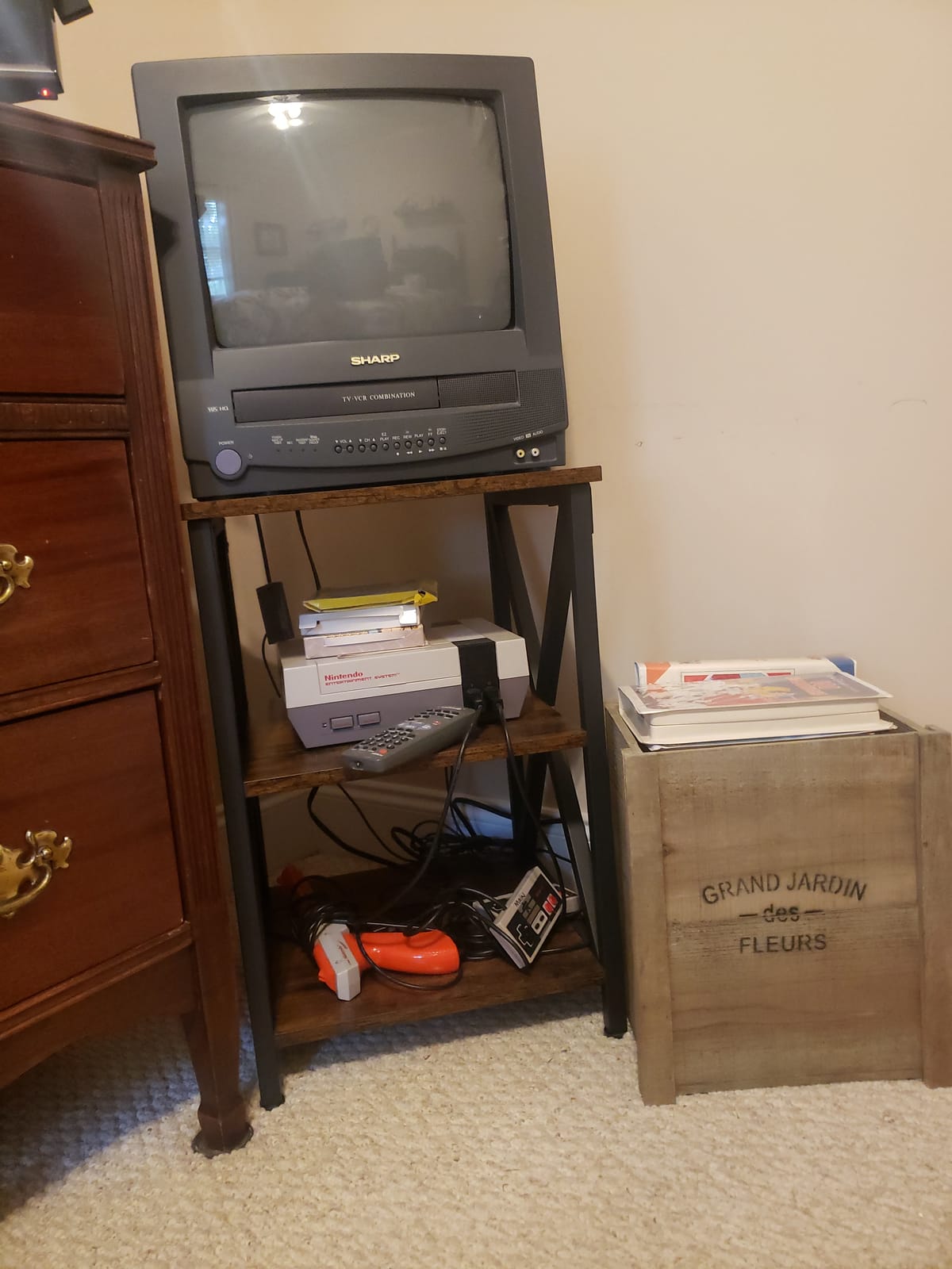 VASAGLE Side Table with Charging Station and Storage Cabinet, Nightstand customer photo 1