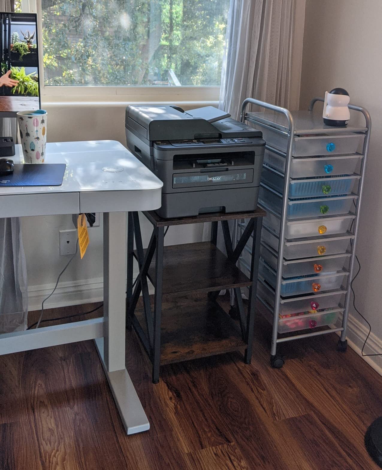 VASAGLE Side Table with Charging Station and Storage Cabinet, Nightstand customer photo 2