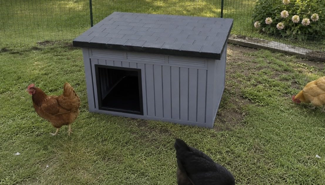 Duck Coop with Hydraulic Air Rod, Resin Duck House, Black customer photo 2