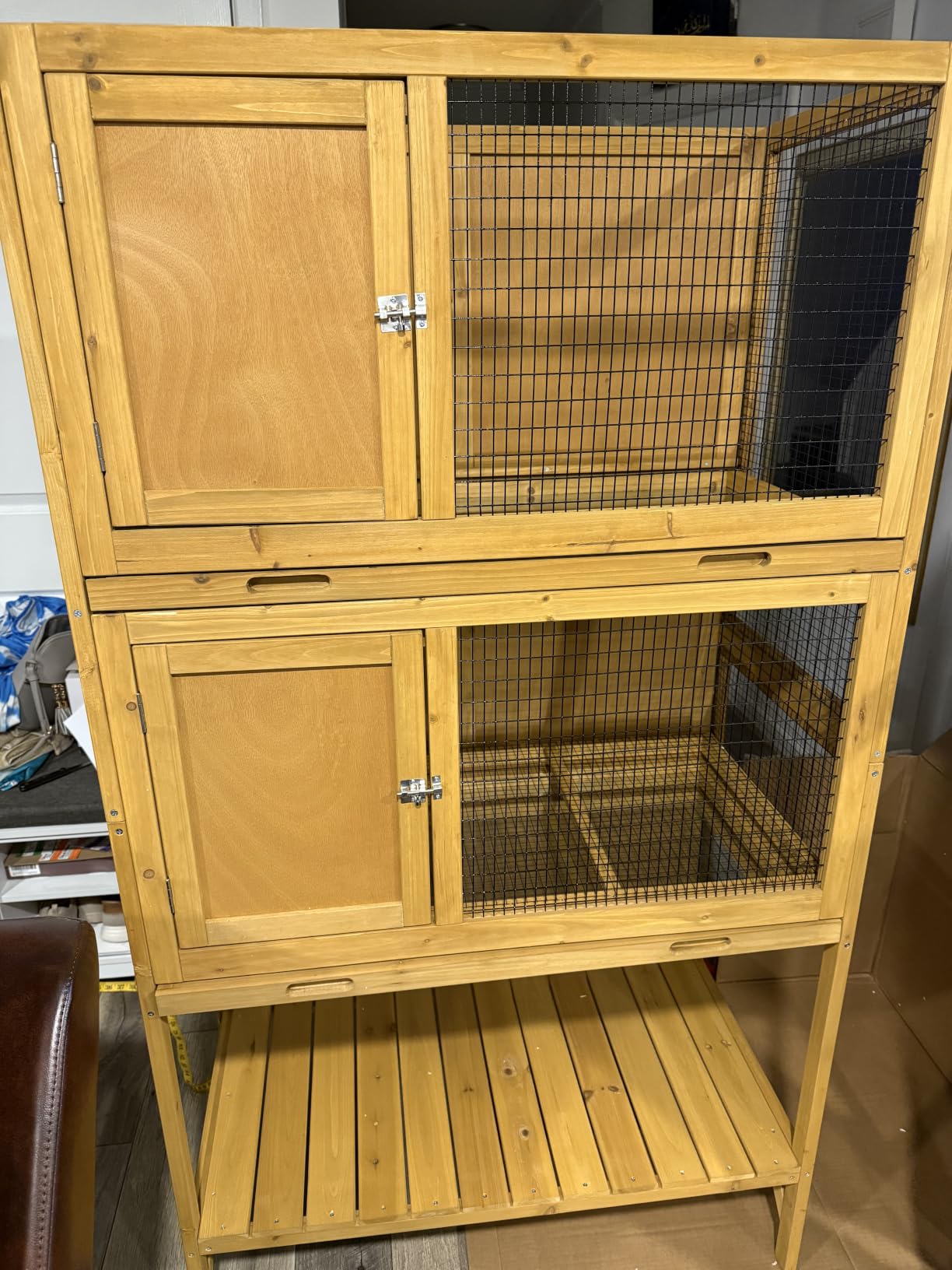 GDLF Wooden Quail Cage Indoor, 2-Tier Quail Coop with Pull-Out Trays customer photo 1
