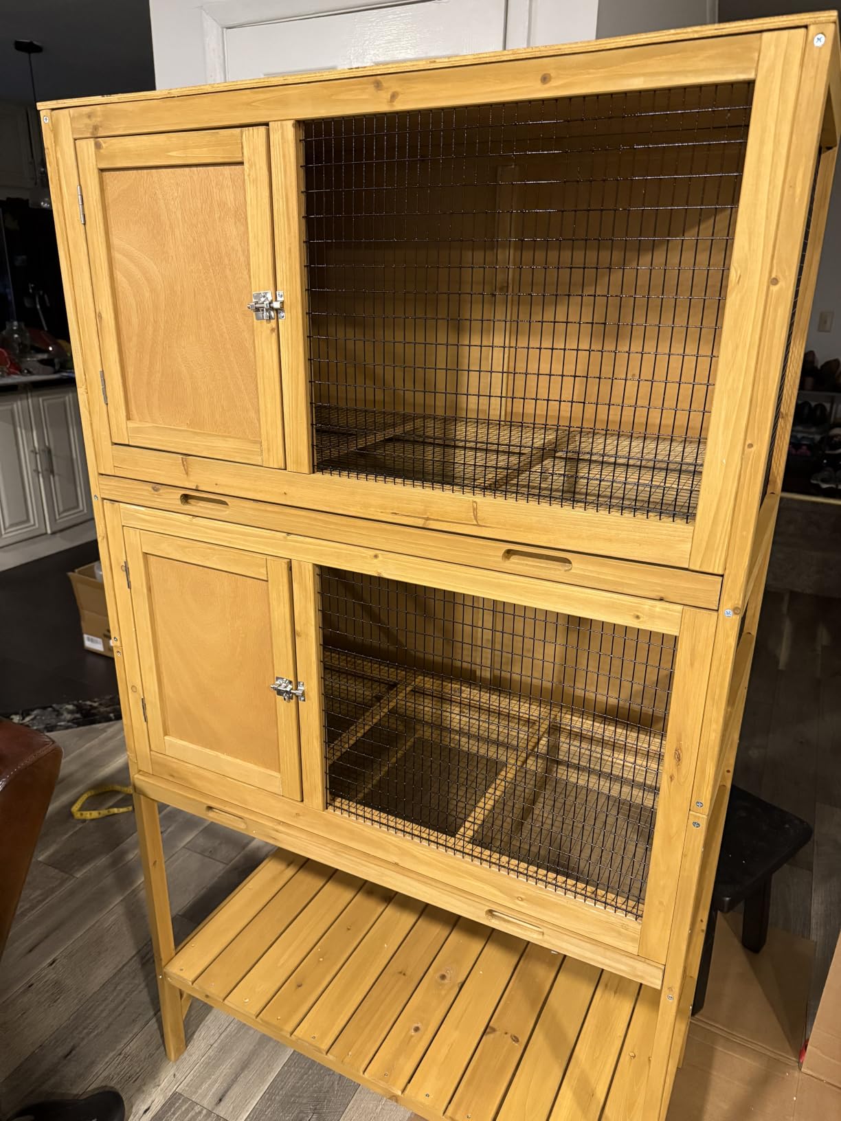 GDLF Wooden Quail Cage Indoor, 2-Tier Quail Coop with Pull-Out Trays customer photo 2