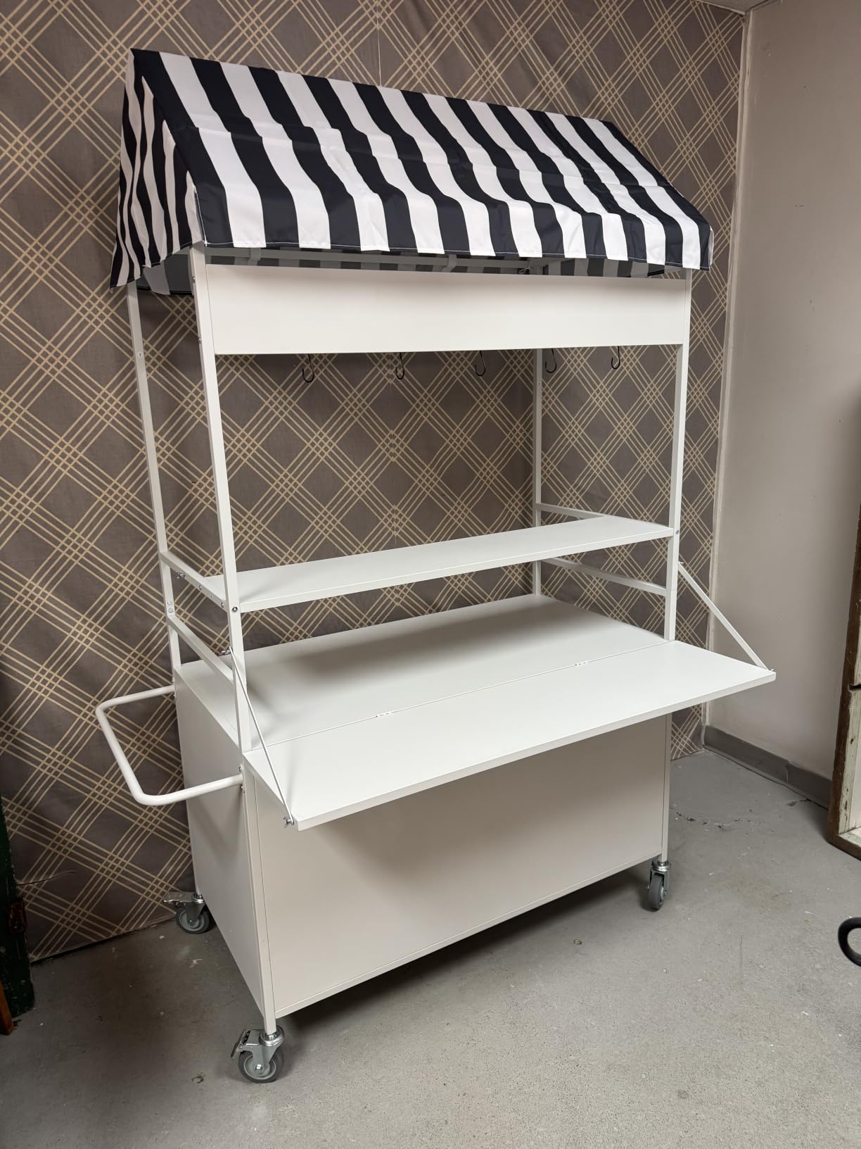 Portable Vendor Cart with Canopy & Wheels, Mobile Food Carts for Sale customer photo 1