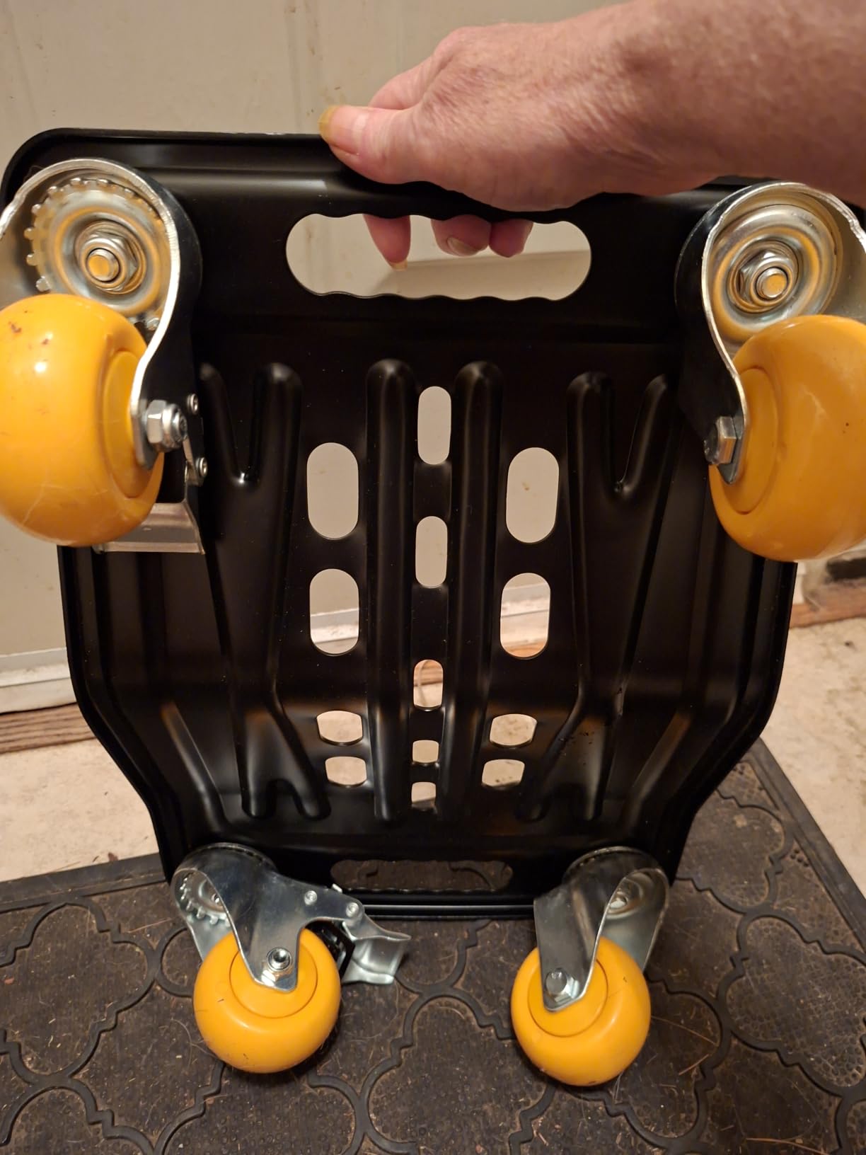 KYX Car Dolly Set of 4, 6000 LBS Wheel Dolly, Heavy Duty Vehicle Dollies, V-Shaped Structure with 360-Degree Ball-Bearing Casters & Double Brakes for Moving Cars, Motorcycle and SUVs customer photo 2