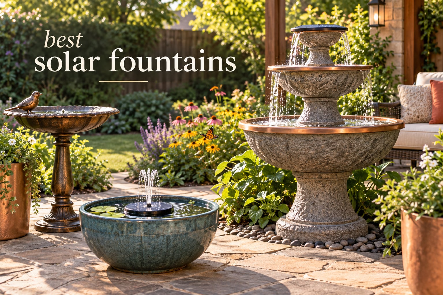best solar fountains