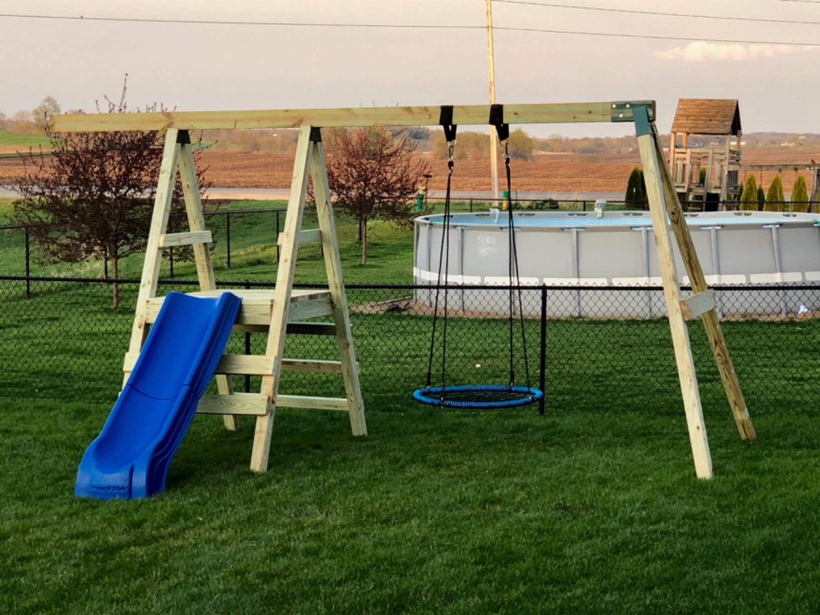 Swing-N-Slide WS 4467 EZ Frame Bracket for Swing Set Swing Beam (Includes 1 Bracket), Green customer photo 2