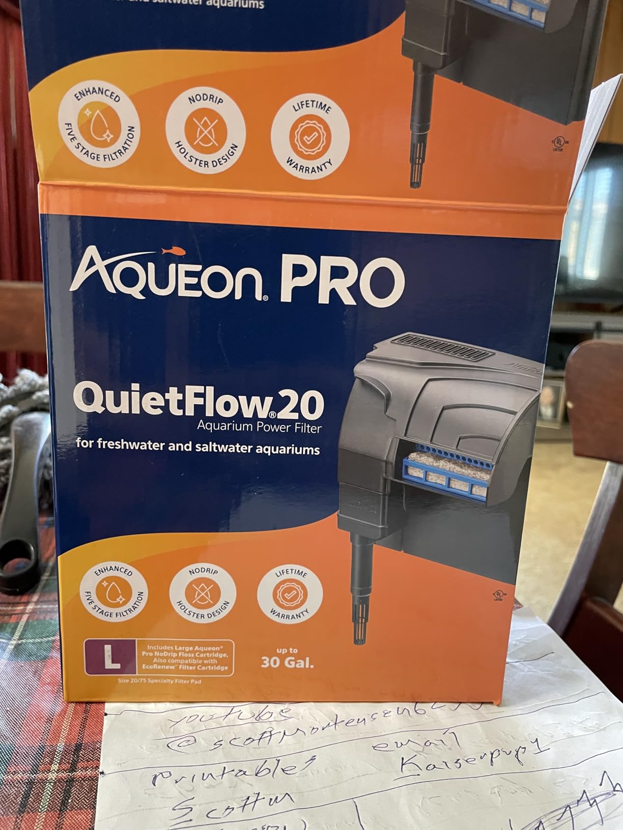 Aqueon PRO QuietFlow Aquarium Power Filter Size 20, Up to 30 Gallons customer photo 2