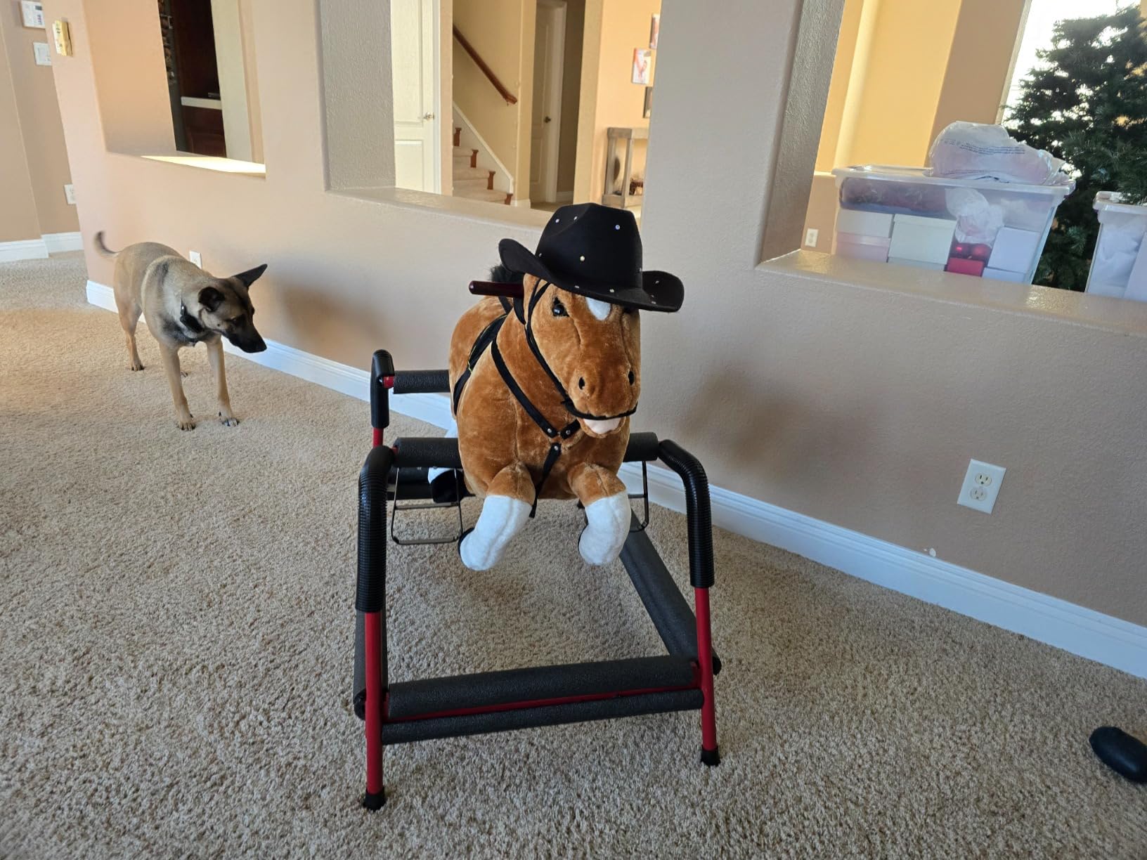Qaba Spring Rocking Horse Durable Plush for Toddlers with Realistic Sounds customer photo 1