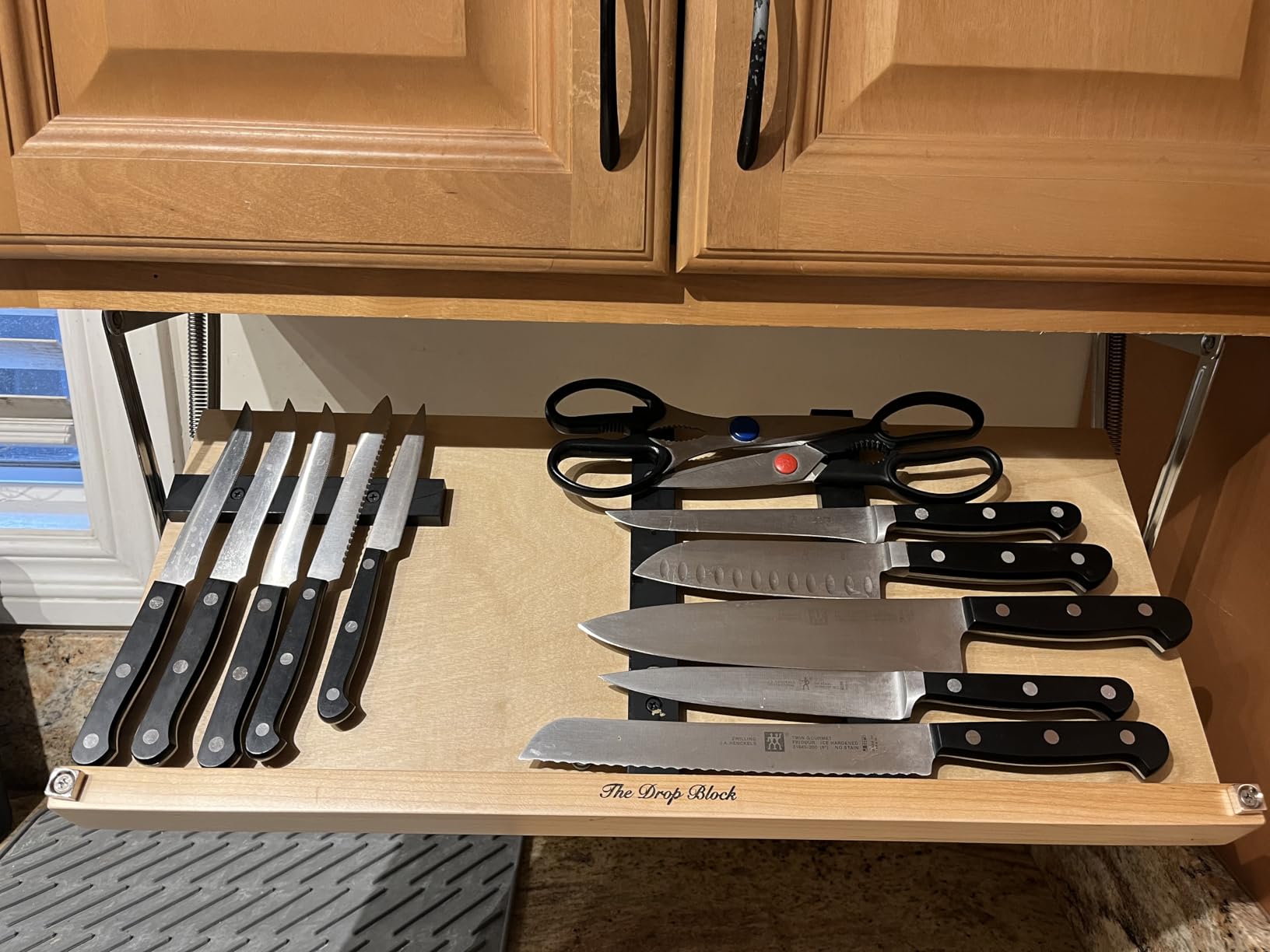 The Drop Block Under Cabinet Knife Storage - Multiple Sizes and Colors Available (Black/Ebony, Large) customer photo 1
