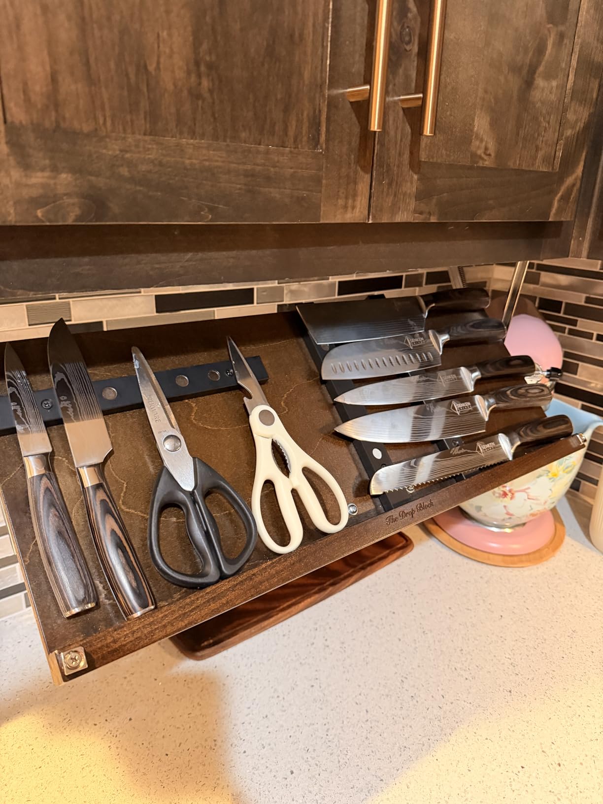 The Drop Block Under Cabinet Knife Storage - Multiple Sizes and Colors Available (Black/Ebony, Large) customer photo 2