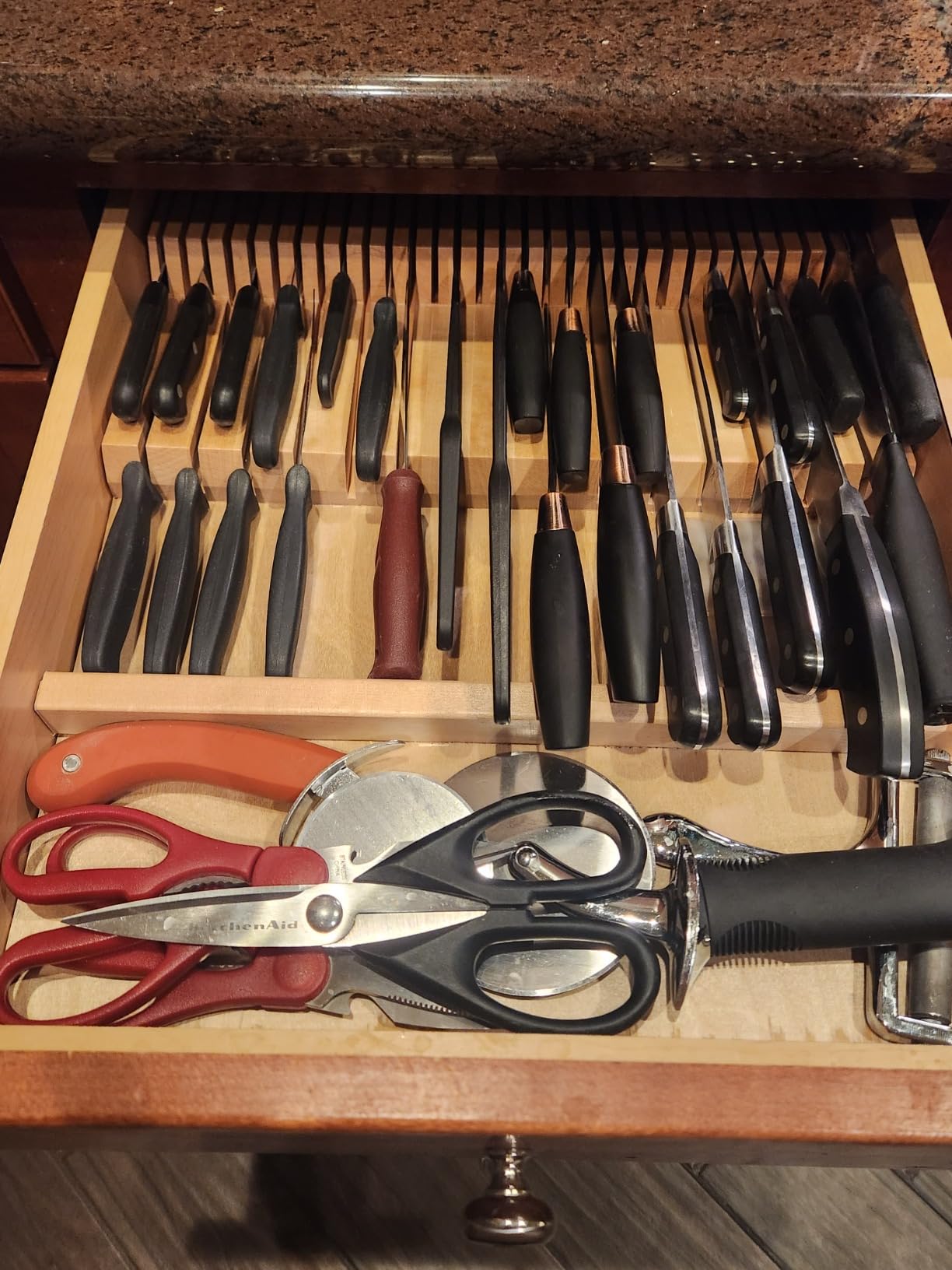 Rev-A-Shelf Maple Wood Trim-to-Fit Knife Block Drawer Organizer, 55 Slots customer photo 1