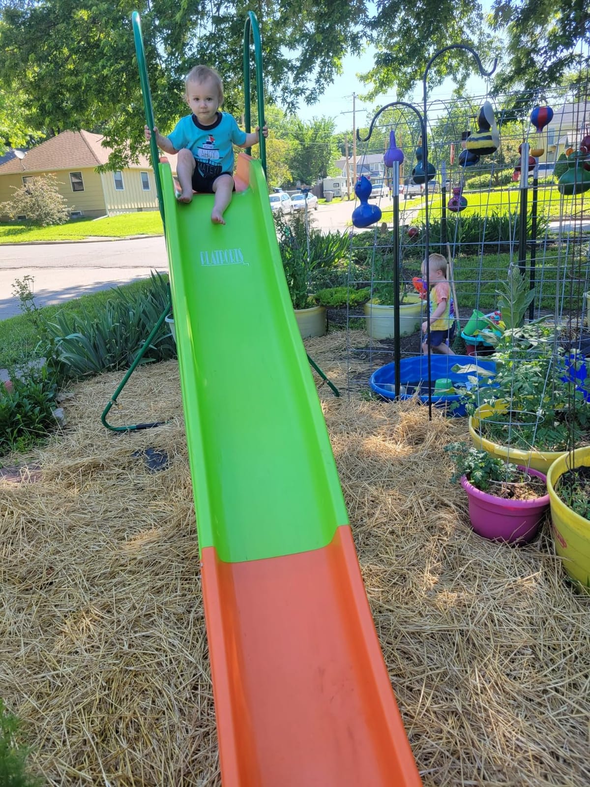 PLATPORTS Extra Large 10 Ft Water Slide for Kids, Indoor & Outdoor – Freestanding Wave Slide Converts to Water Slide via Hose Connector, Hose Clamps Included, Backyard Lawn Summer Fun, Ages 3 to 10 customer photo 1