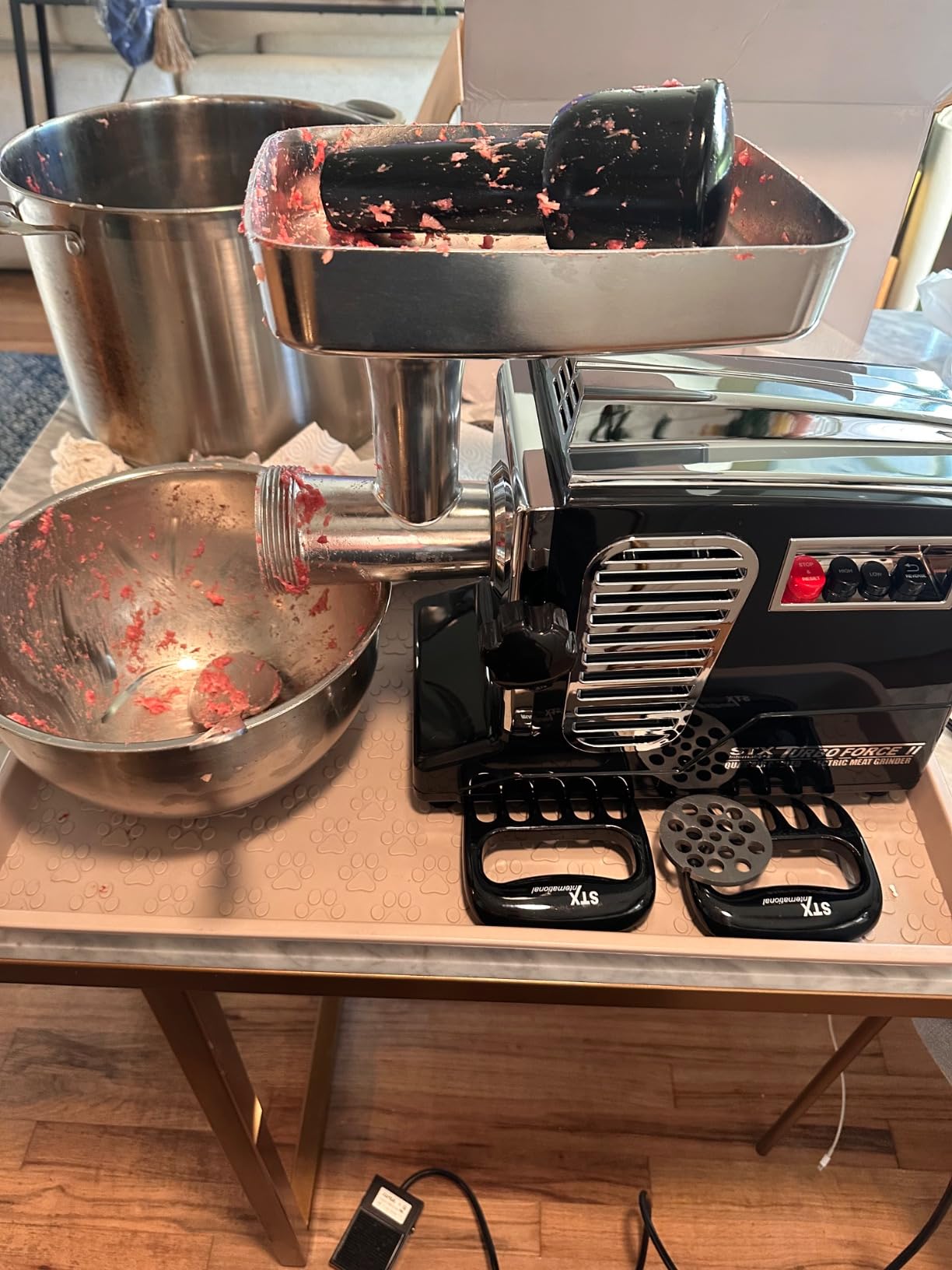 STX International Turboforce II 4000 Electric Meat Grinder | Grinds Soft Bones | Foot Pedal | 6 Grinding Plates | Stainless Steel Blades | Sausage Tubes | Kubbe Maker | Meat Claws | Patty Press & More customer photo 2
