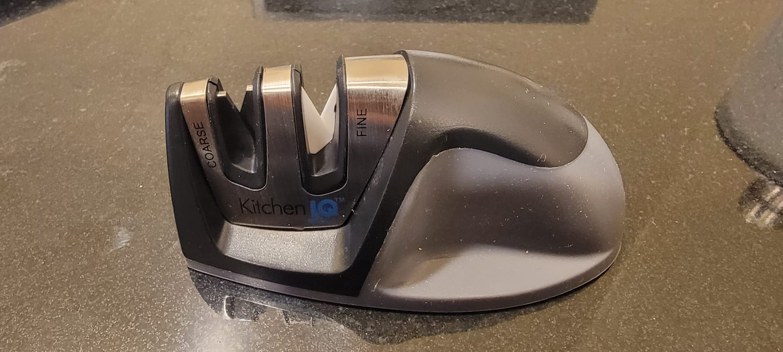 KitchenIQ 50825 | Diamond Deluxe Edge Grip 2-Stage Knife Sharpener | Black | Coarse & Fine Sharpeners | Compact for Easy Storage | Non-Slip Base | Soft Grip Rubber Handle | Straight & Serrated Knives customer photo 2