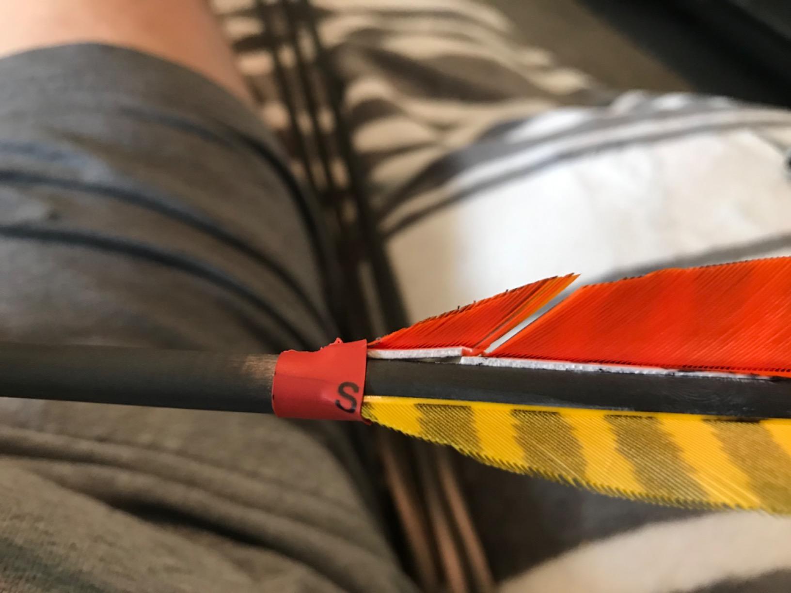 Letszhu Hunting Archery Carbon Arrow, Target Practice Arrow 500 Spine Fletched 4 inch Real Feathers with Field Points for Compound Recurve Longbow (Pack of 6) customer photo 2
