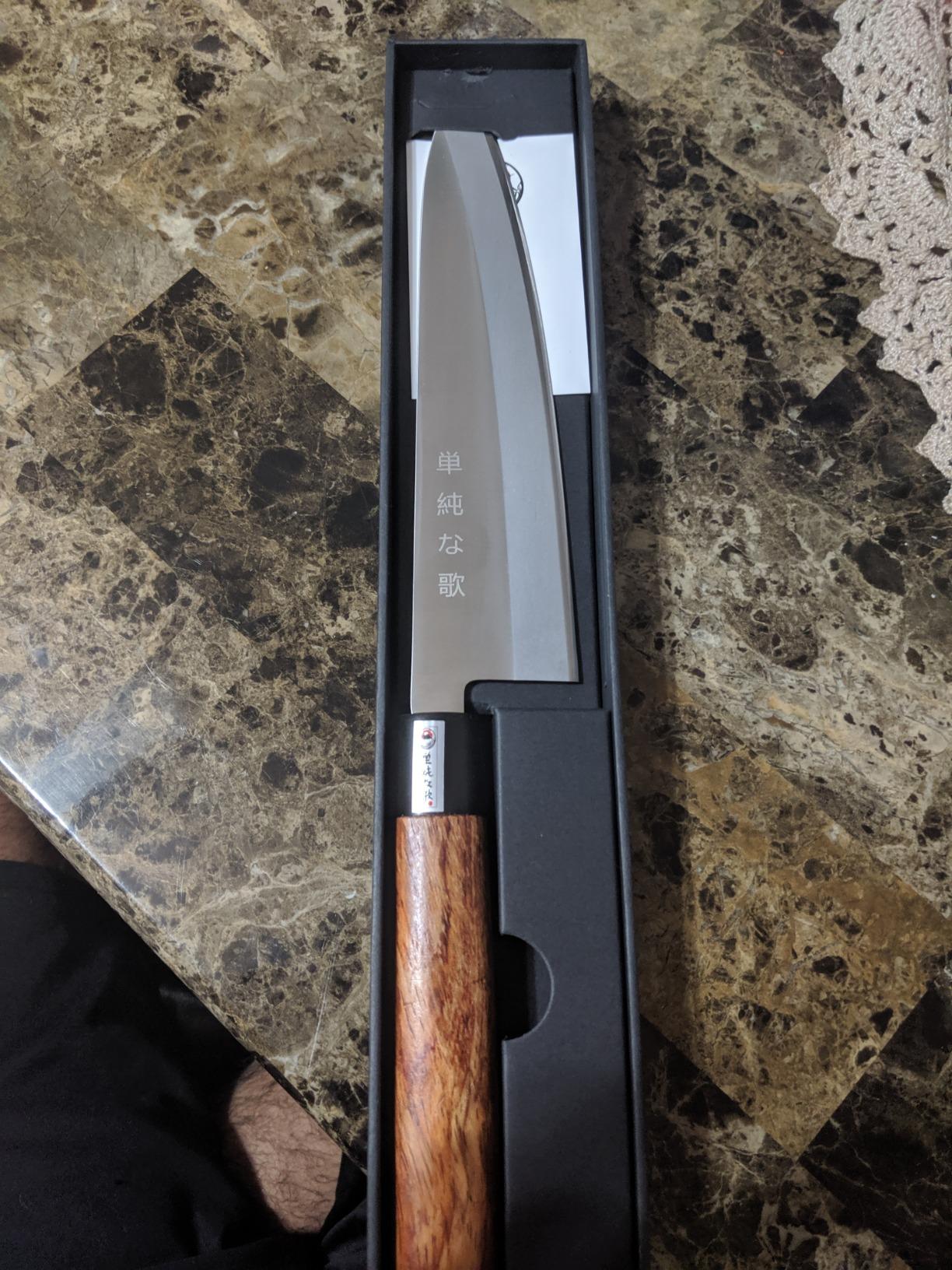 Traditional Japanese Professional Gyuto Kitchen Chefs Knife – Premium 8-inch High Carbon Stainless Steel Gyuto Sushi Knife with High Corrosion Resistance in a Single Bevel Chisel Edge Grind customer photo 2