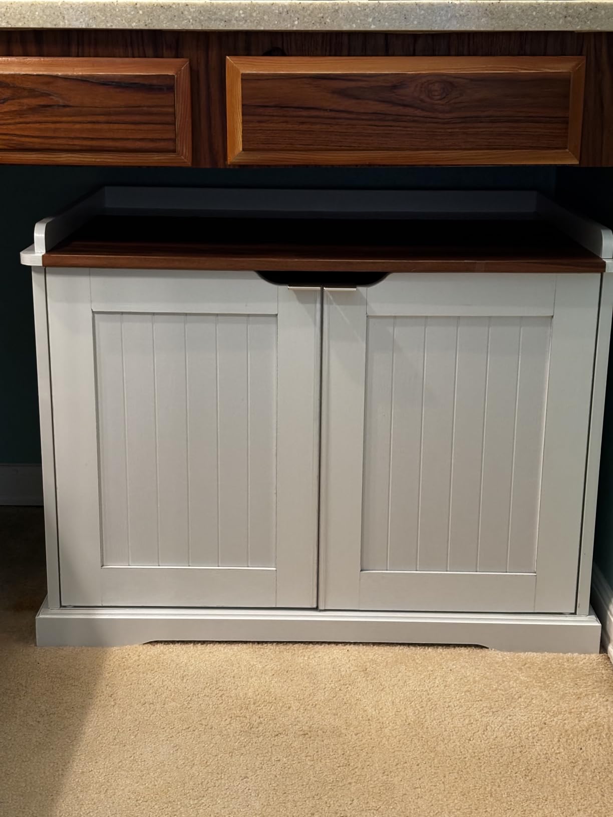 unipaws Cat Litter Box Enclosure Furniture, Hidden Litter Box Cover customer photo 1