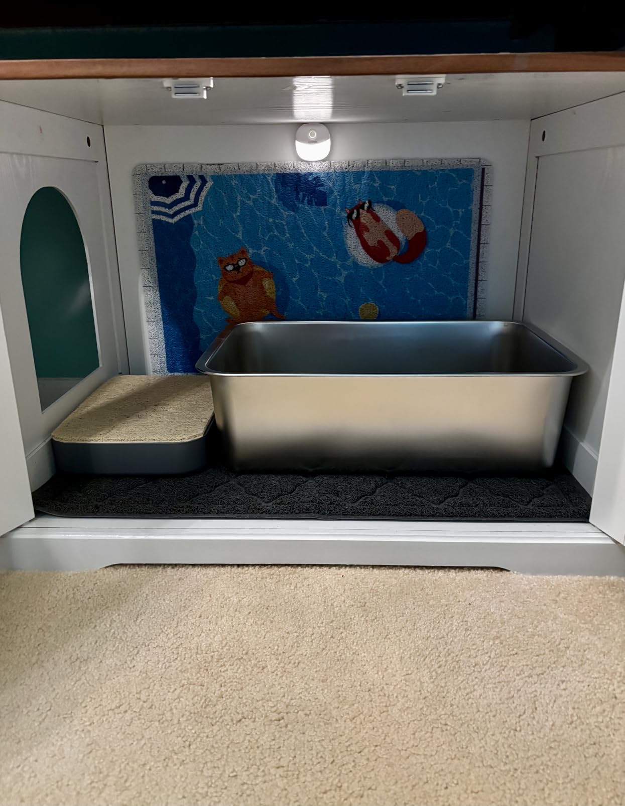 unipaws Cat Litter Box Enclosure Furniture, Hidden Litter Box Cover customer photo 2