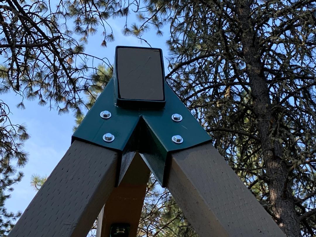 ECOTRIC 2 Pcs A-Frame Swing Set Bracket Heavy Duty Steel Green w/Mounting customer photo 2