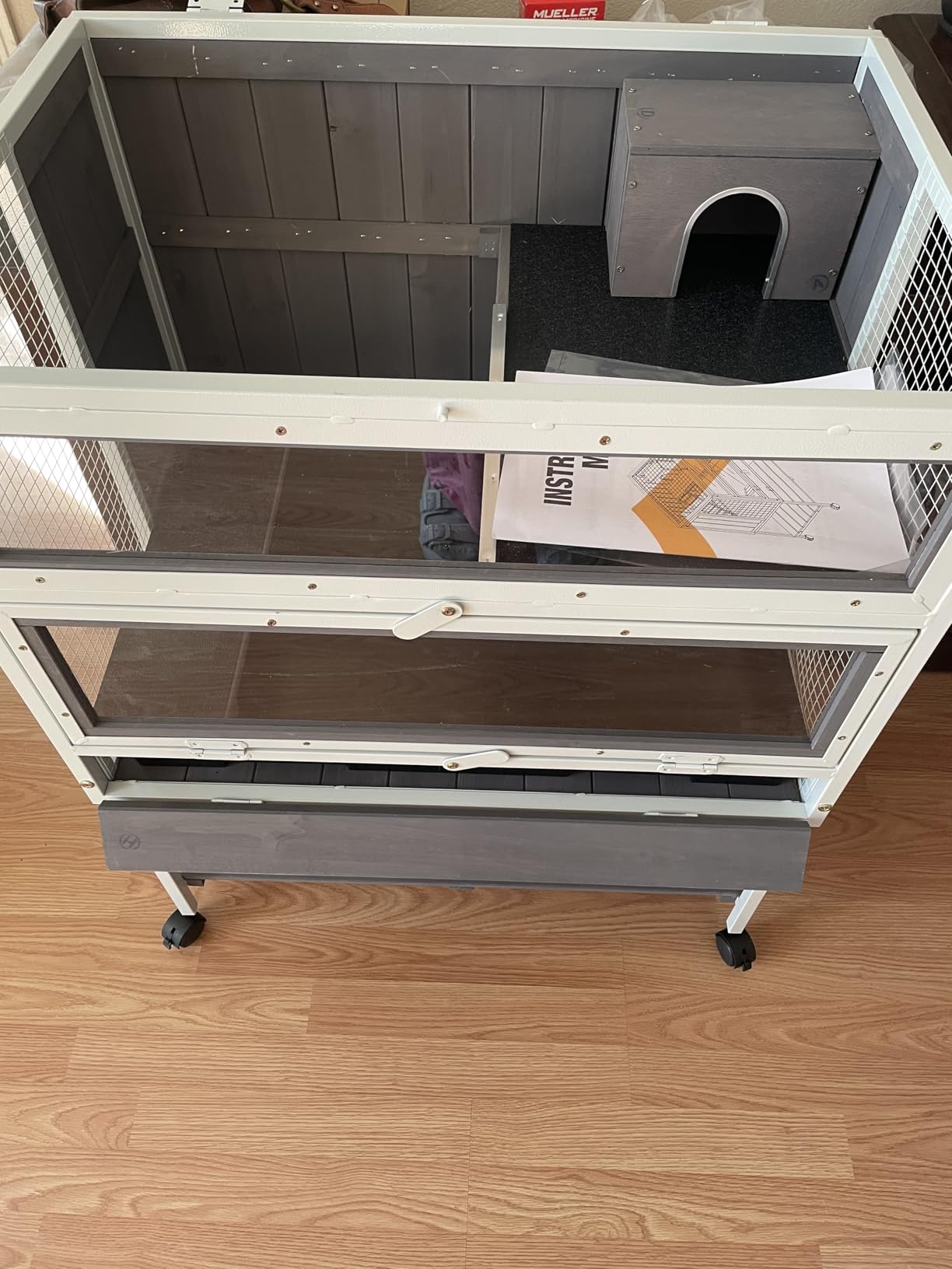 Hamster Cage Large Guinea Pig Cage with Metal Frame Movable Rat Habitat with Aluminium Alloy Edge,Plastic Deep Not Leakage Pull Out Tray,Storage Shelf customer photo 1