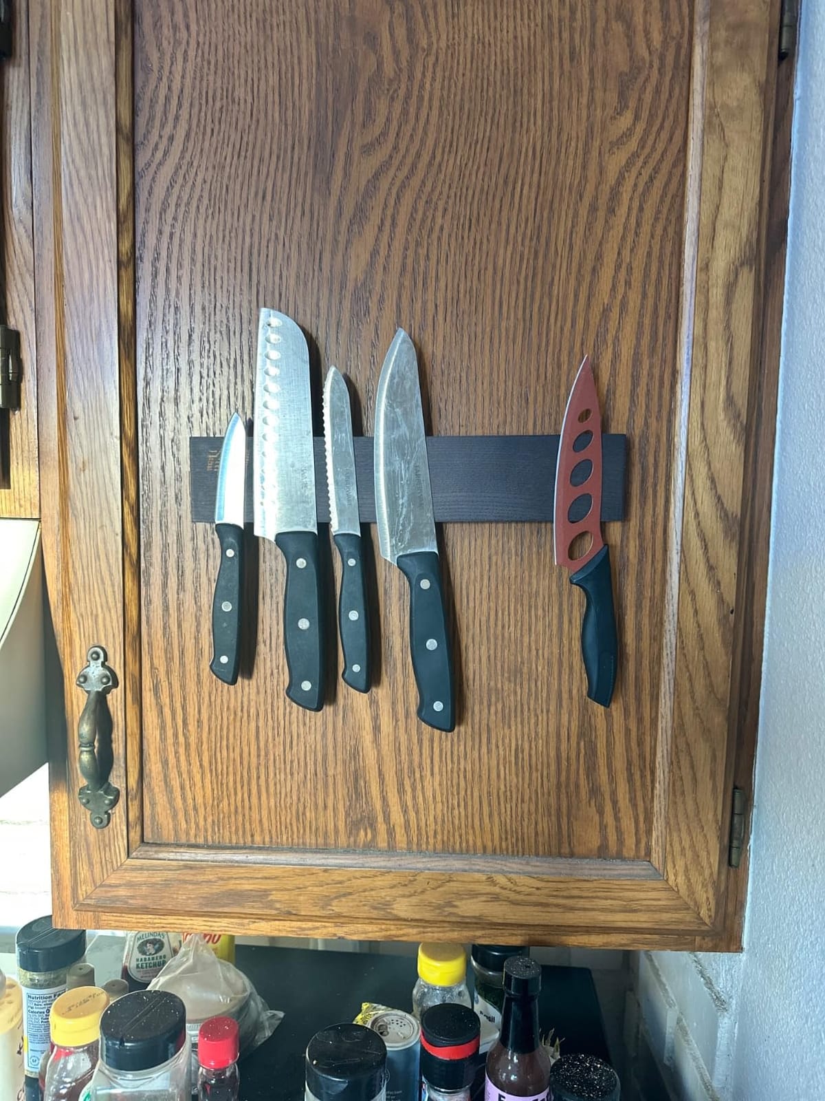 FINDKING Ash Wood Magnetic Knife Strip, Wall Mounted Wooden Knife Holder with Strong Magnets for Kitchen Organization, 16 Inch Dark Brown, Without Knives customer photo 2