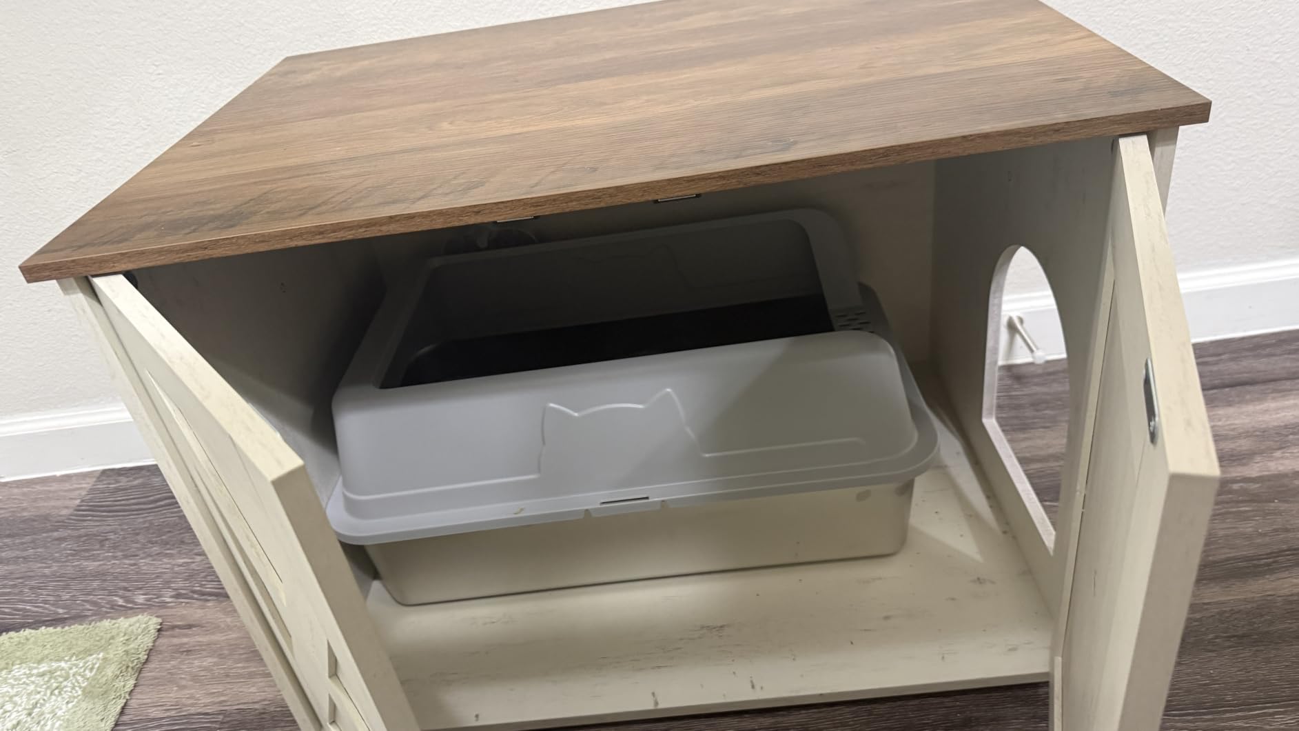Feandrea Cat Litter Box Enclosure, End Table, 31.5 x 20.9 x 19.7 Inches customer photo 2