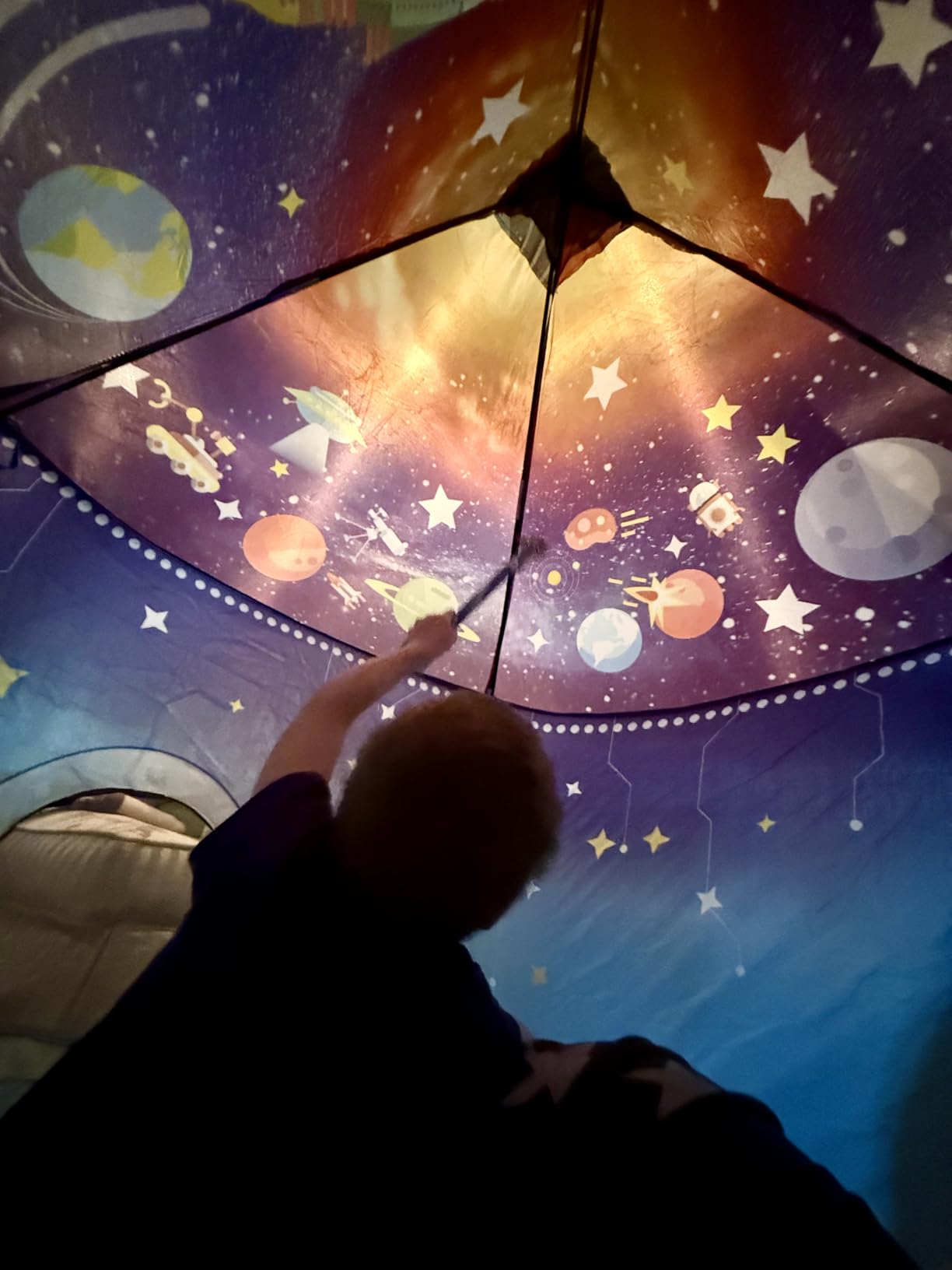 WillingHeart Play Tent for Kids, Rocket Ship Spaceship Space Themed customer photo 2