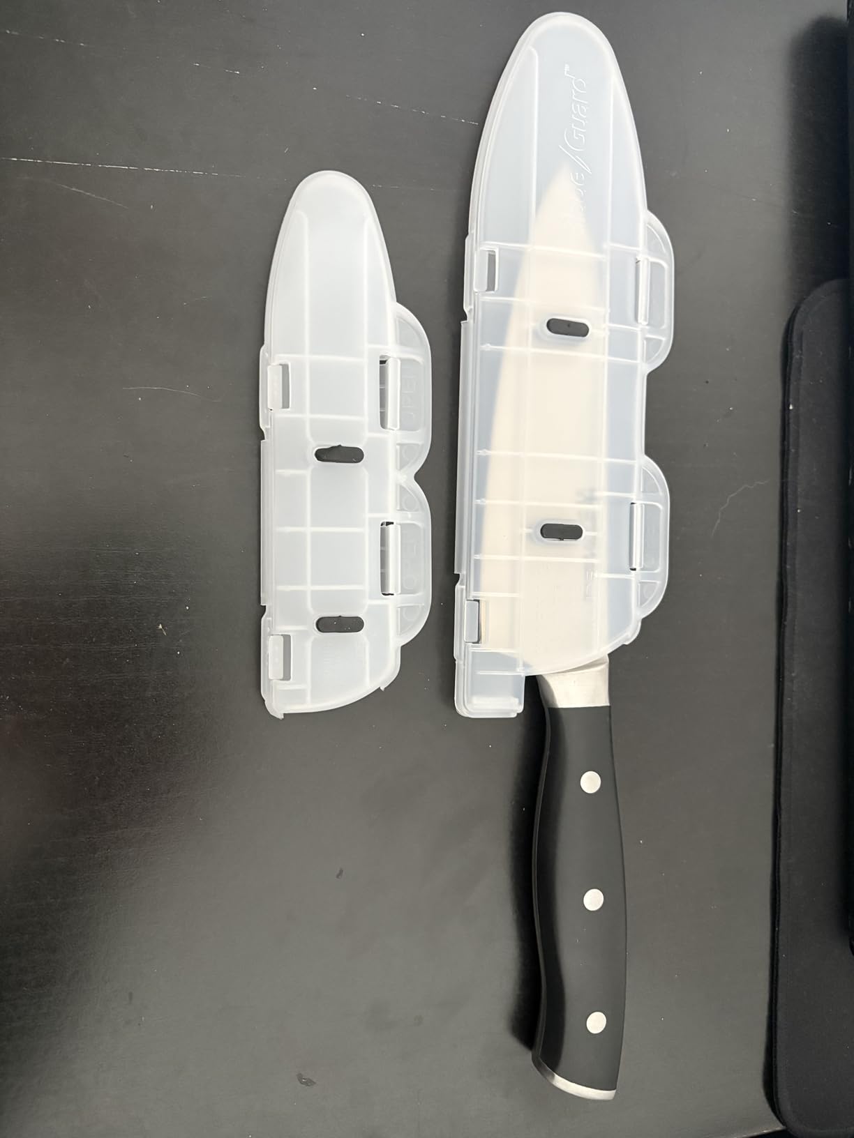 Blade Guard™ Locking Kitchen Knife Blade Protector (Clear, 8in) customer photo 1