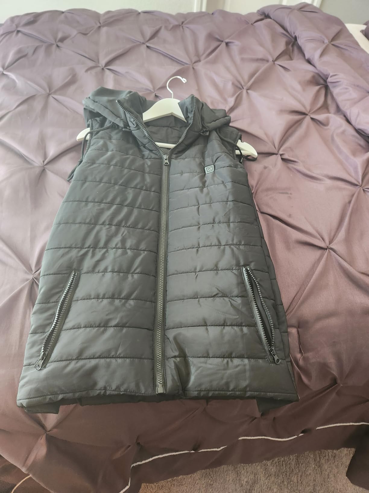 DR.PREPARE Heated Vest, Unisex Winter Hooded Heated Vests Outerwear for Men Women, Lightweight USB Electric Heated Clothing Vest with 3 Heating Levels, Adjustable Size (Battery Pack Not Included) customer photo 2
